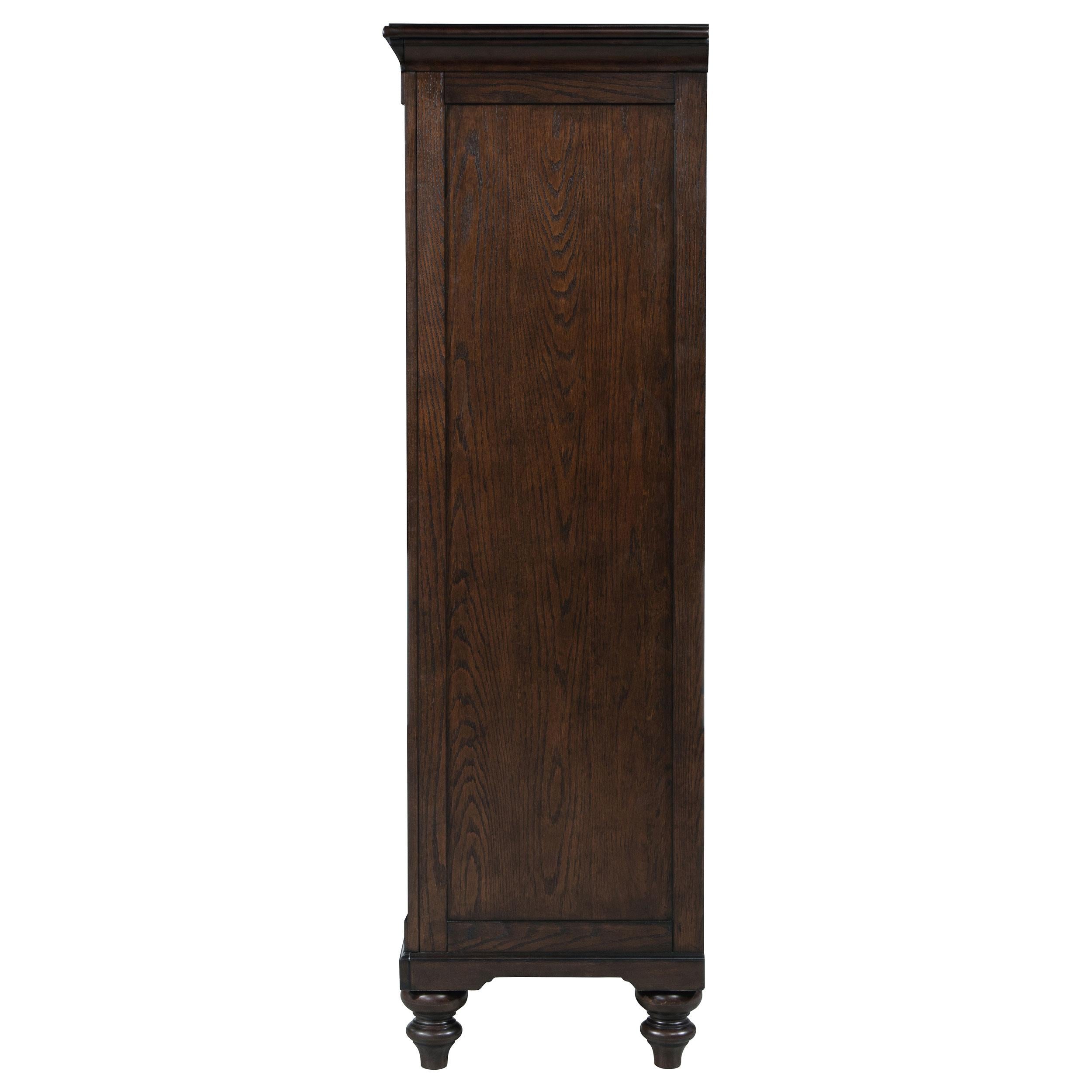  Coaster Furniture Andover 223637 6-Drawer Tempered Glass Door Chest - Dark Oak IMAGE 2