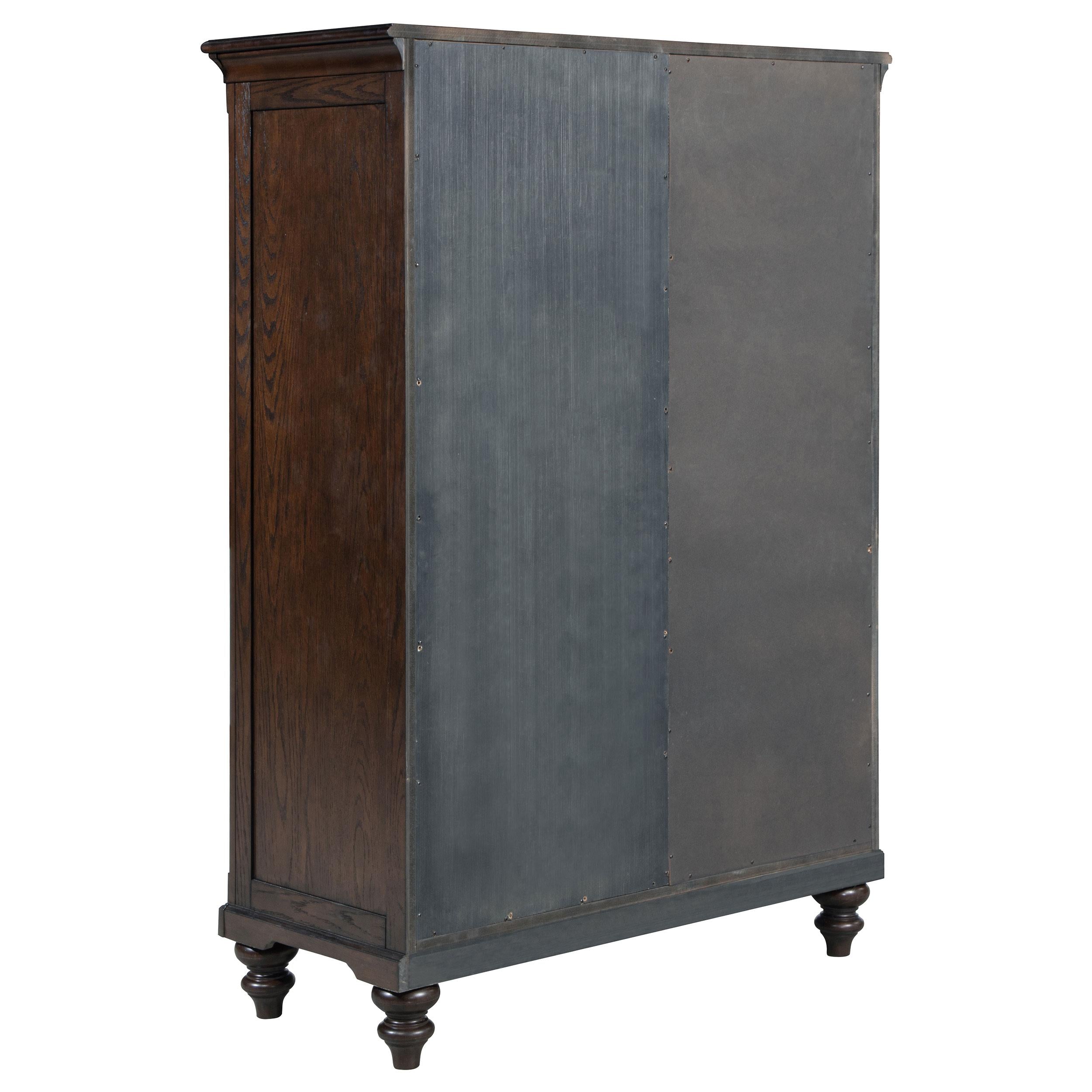  Coaster Furniture Andover 223637 6-Drawer Tempered Glass Door Chest - Dark Oak IMAGE 3