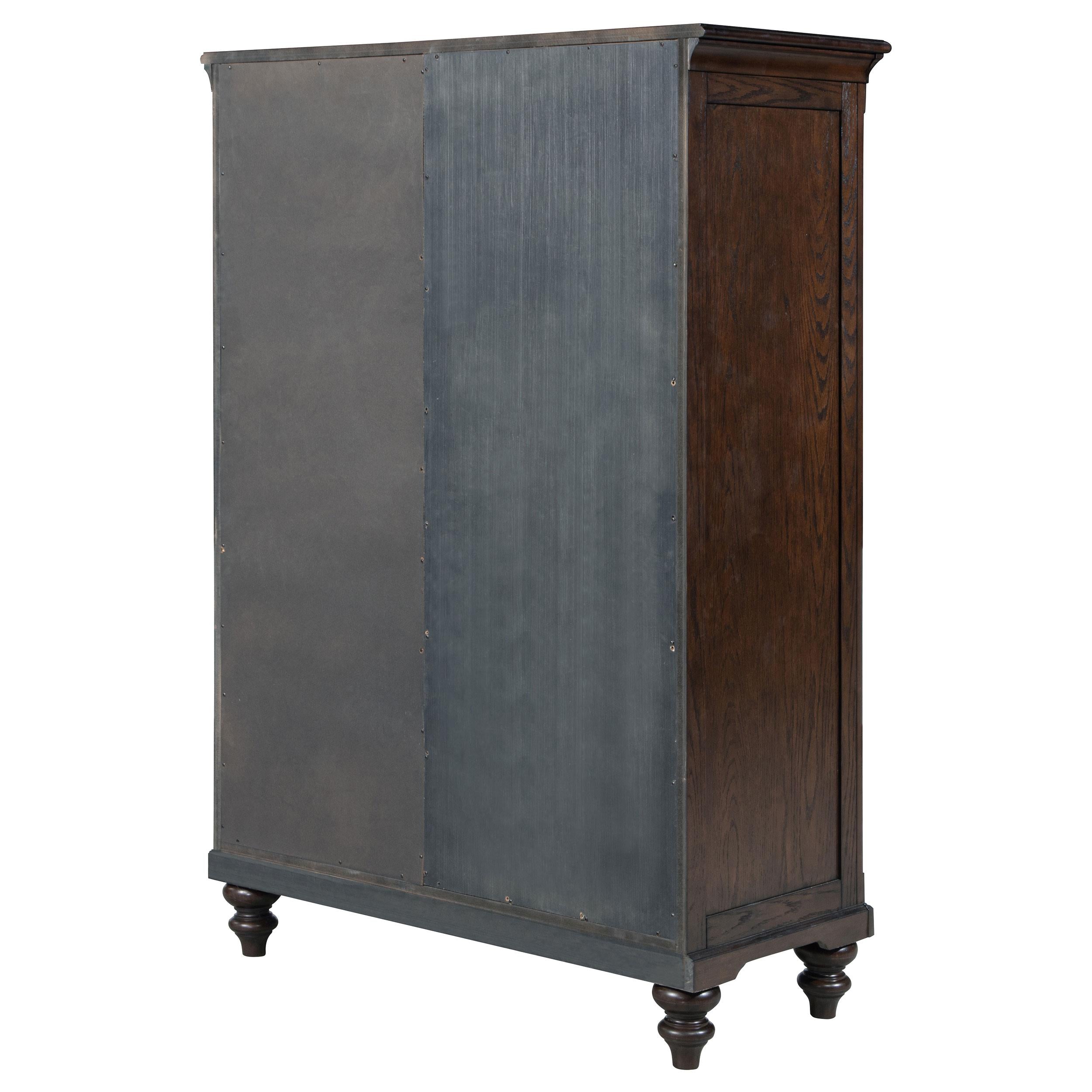  Coaster Furniture Andover 223637 6-Drawer Tempered Glass Door Chest - Dark Oak IMAGE 5