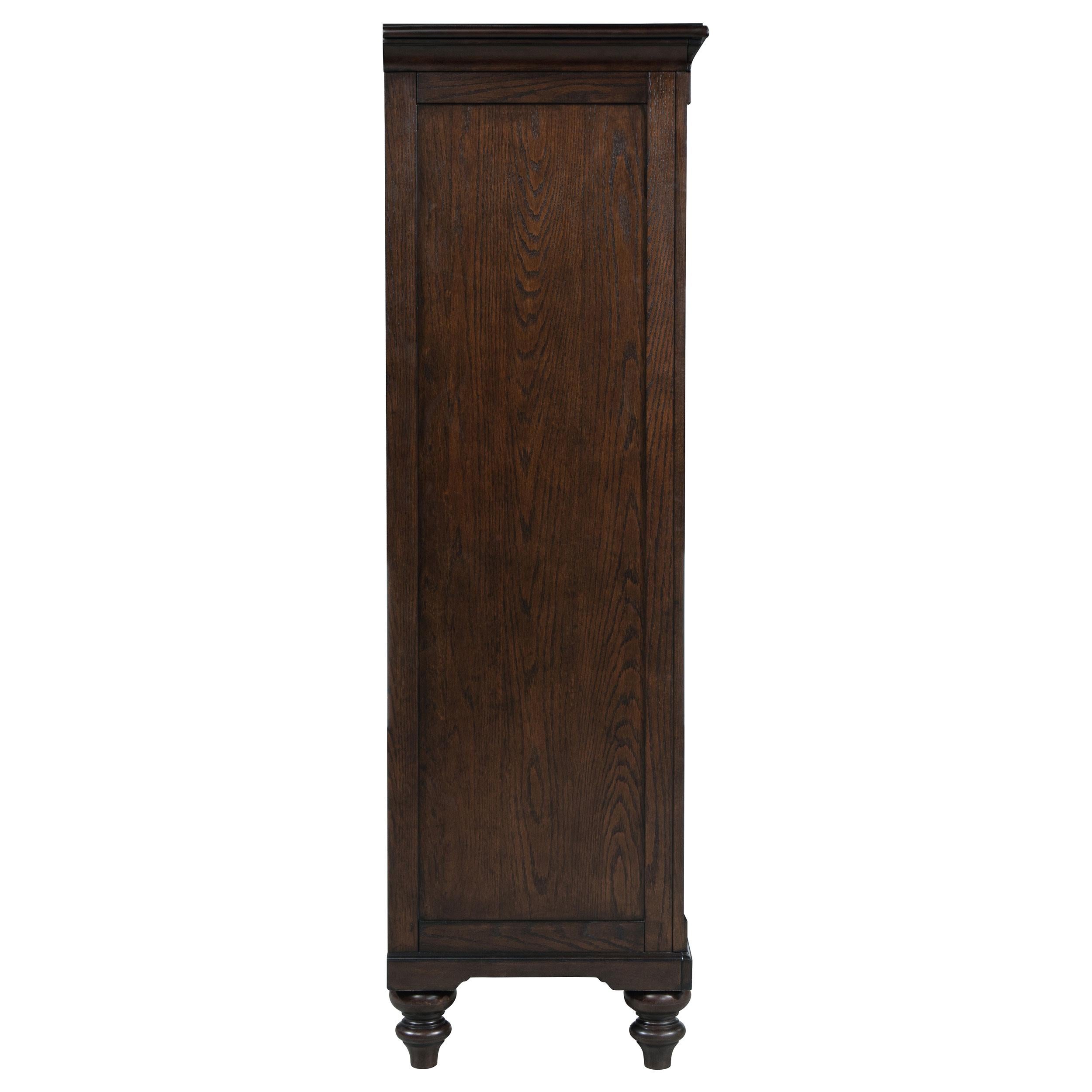  Coaster Furniture Andover 223637 6-Drawer Tempered Glass Door Chest - Dark Oak IMAGE 6
