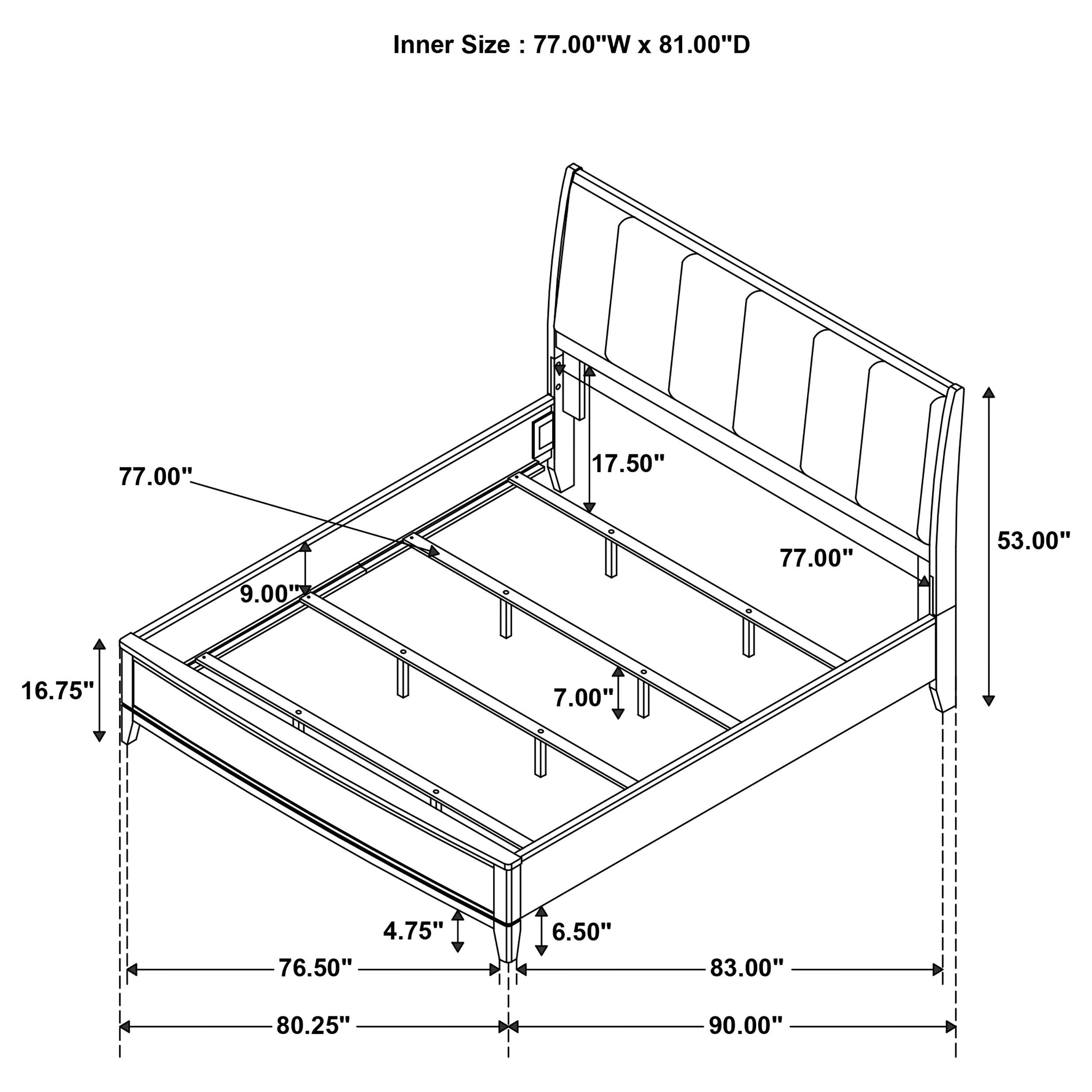  Size_King --  Granada 224921KE Upholstered Eastern King Panel Bed - Natural Pine IMAGE 6