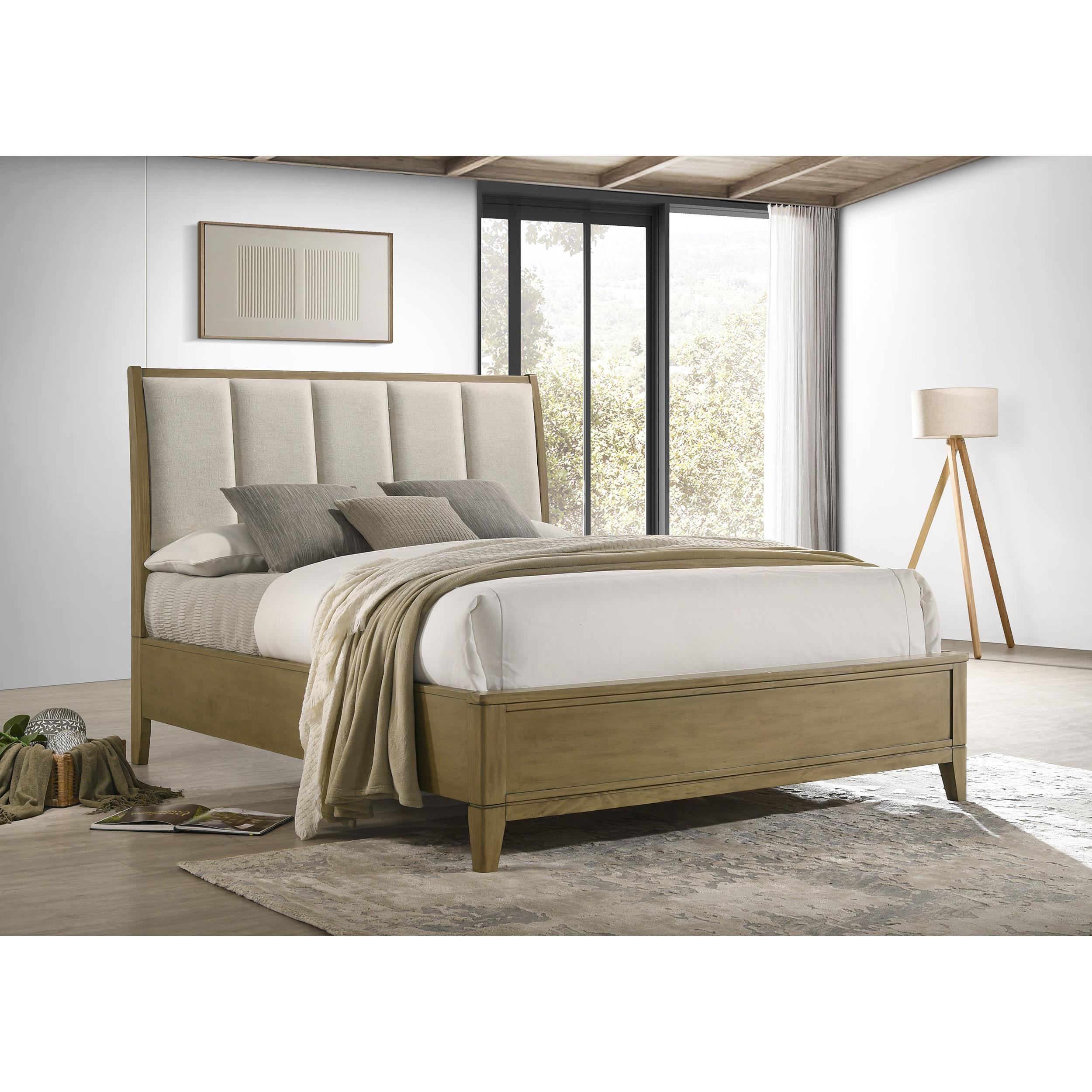  Size_California King --  Granada 224921KW Upholstered California King Panel Bed - Natural Pine IMAGE 4