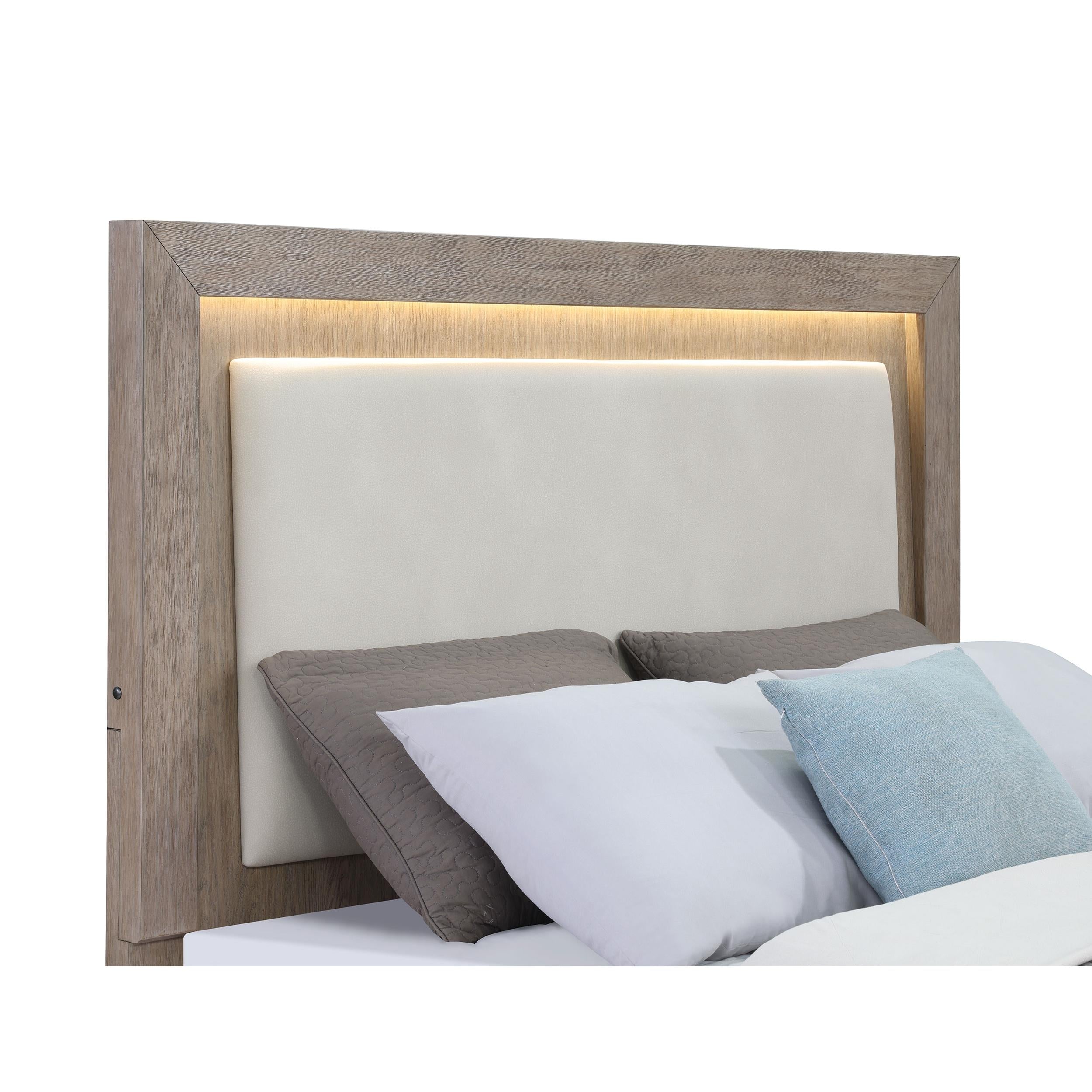  Size_California King --  Kenora 224850KW 56-inch California King LED Storage Bed - Barley Brown IMAGE 11