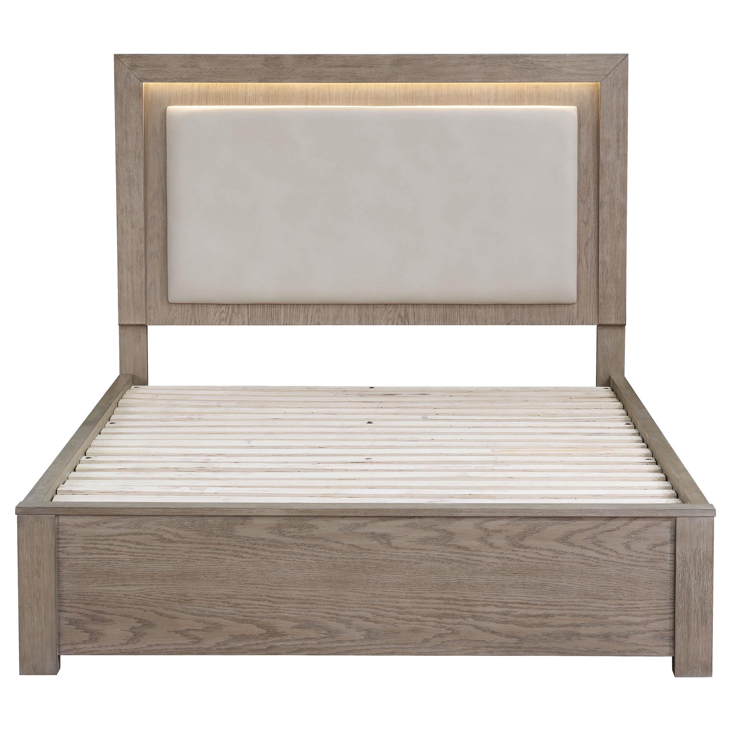  Size_California King --  Kenora 224850KW 56-inch California King LED Storage Bed - Barley Brown IMAGE 5