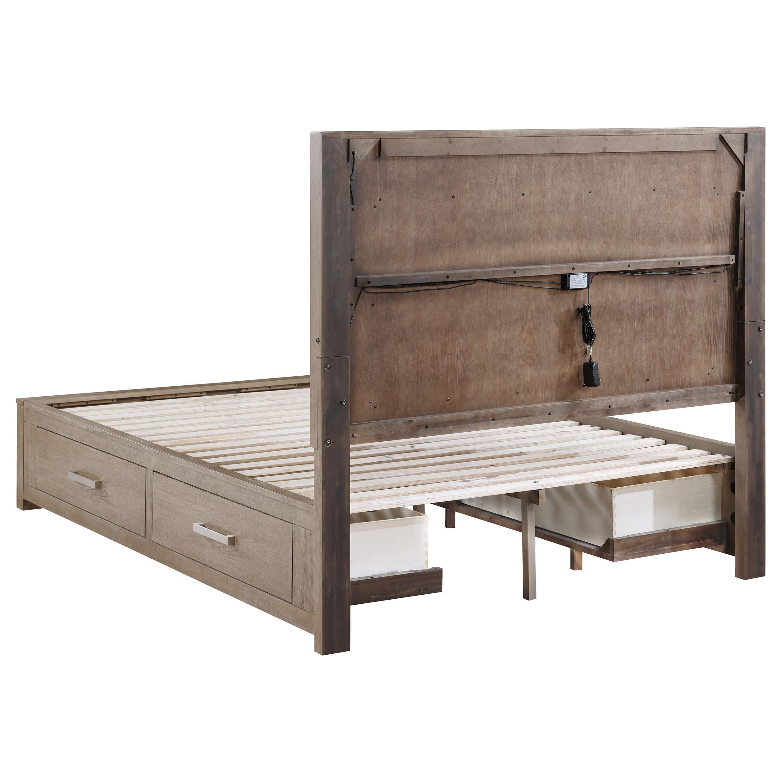  Size_California King --  Kenora 224850KW 56-inch California King LED Storage Bed - Barley Brown IMAGE 7