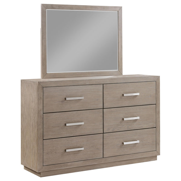 Coaster Furniture Kenora 224853M 6-Drawer Dresser and Mirror - Barley Brown