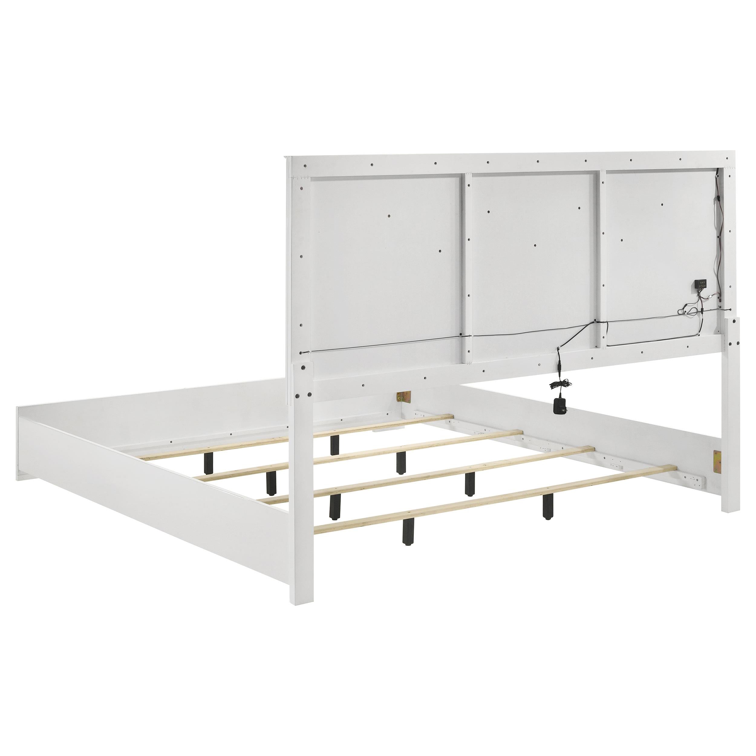  Size_King --  Ives 224941KE Eastern King Panel Bed LED Headboard - White High Gloss IMAGE 3