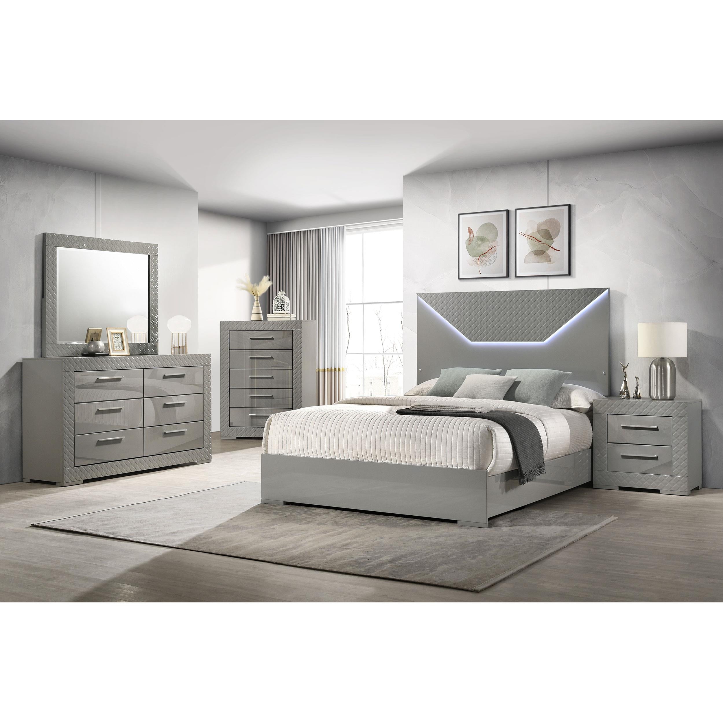  Coaster Furniture Ives 224973 6-Drawer Dresser Cabinet - Grey High Gloss IMAGE 10