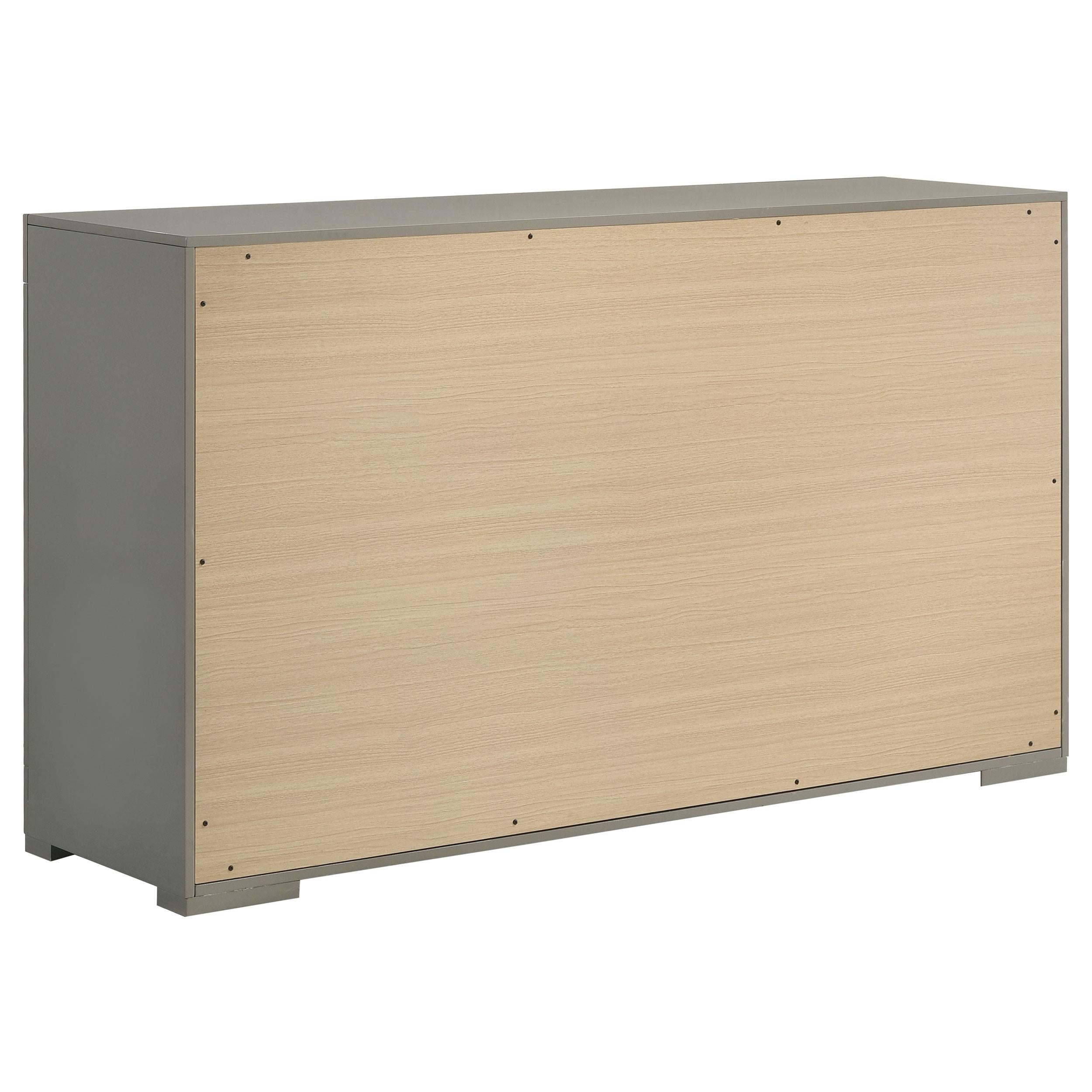  Coaster Furniture Ives 224973 6-Drawer Dresser Cabinet - Grey High Gloss IMAGE 5