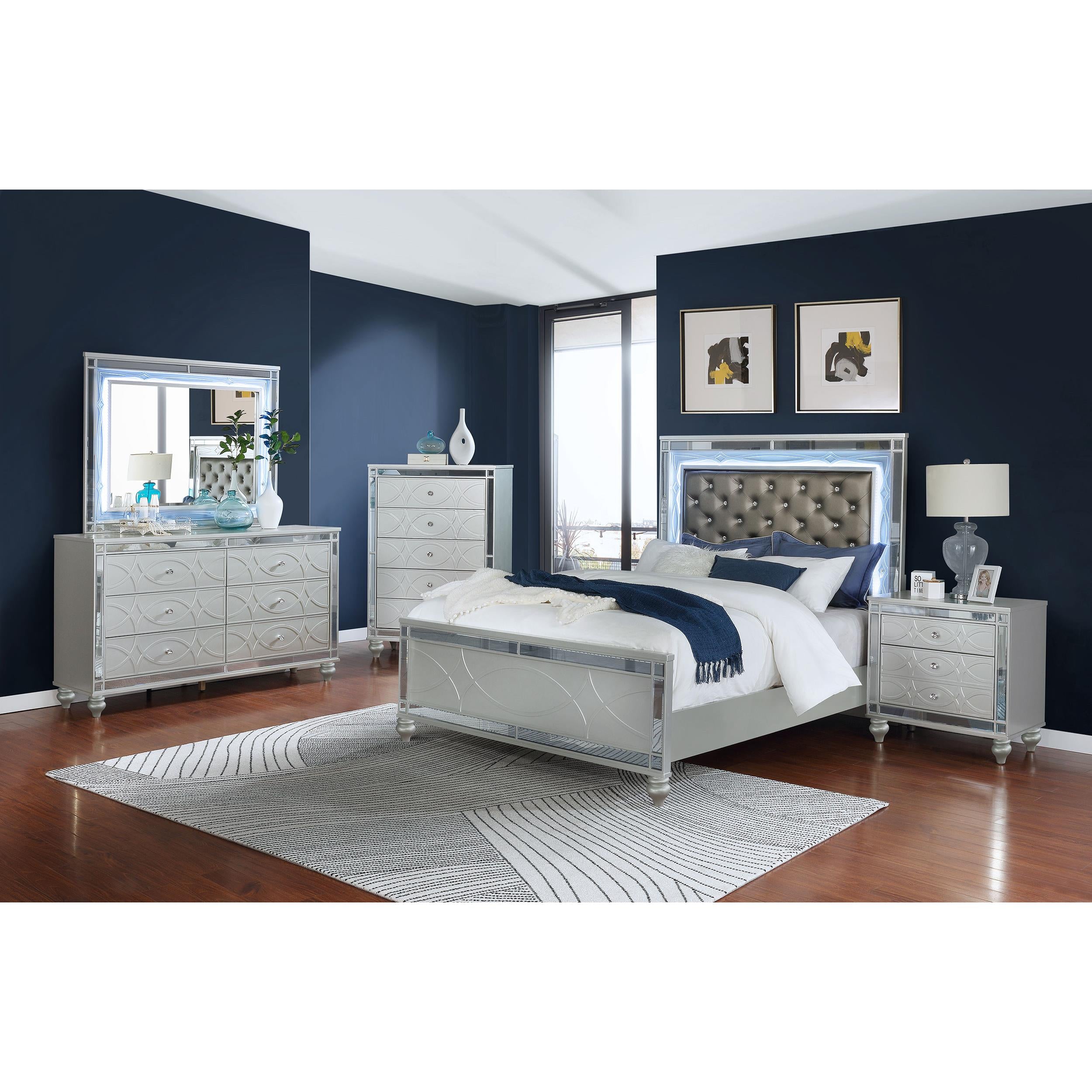  Coaster Furniture Gunnison 223213M 6-Drawer Dresser with Mirror - Silver Metallic IMAGE 10