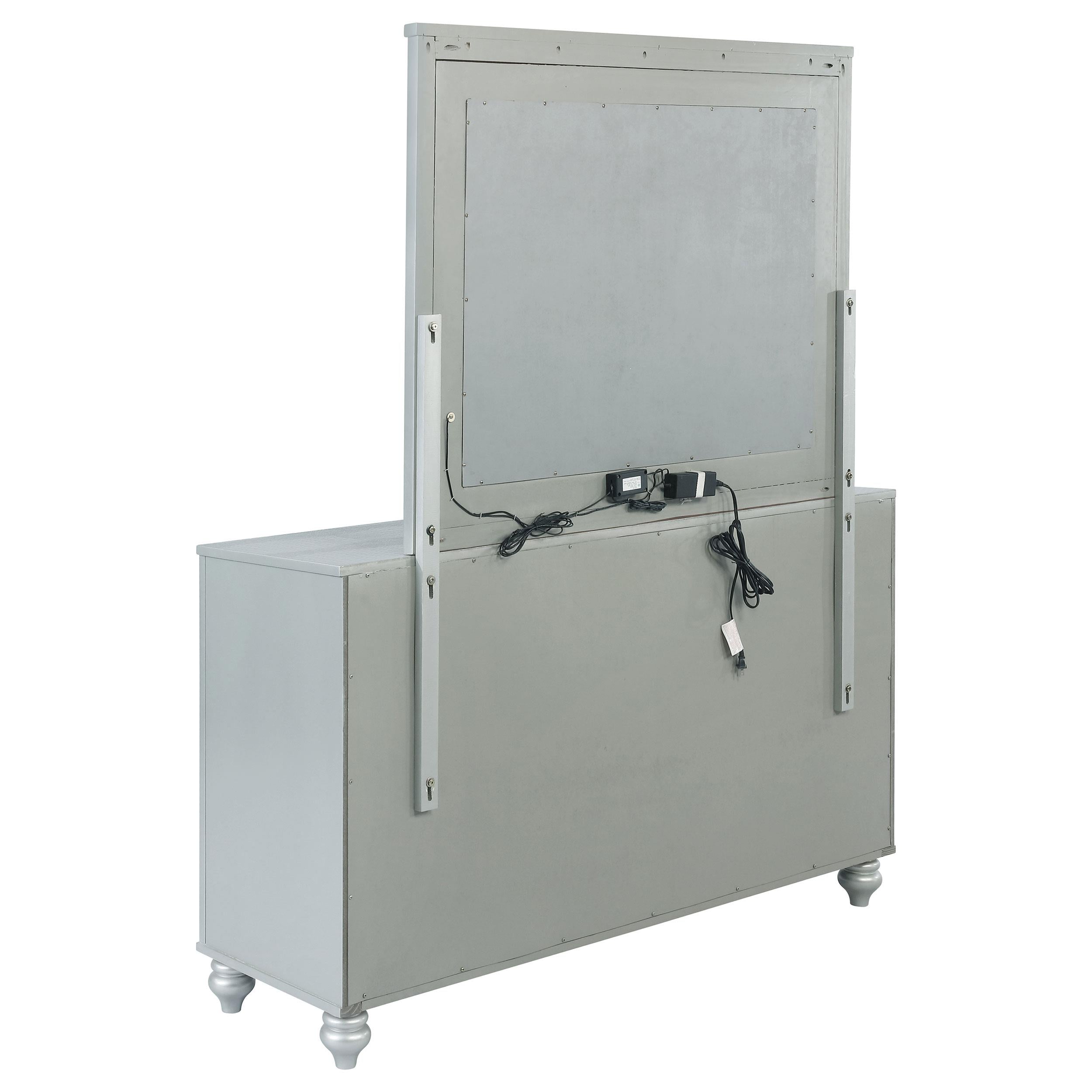  Coaster Furniture Gunnison 223213M 6-Drawer Dresser with Mirror - Silver Metallic IMAGE 5