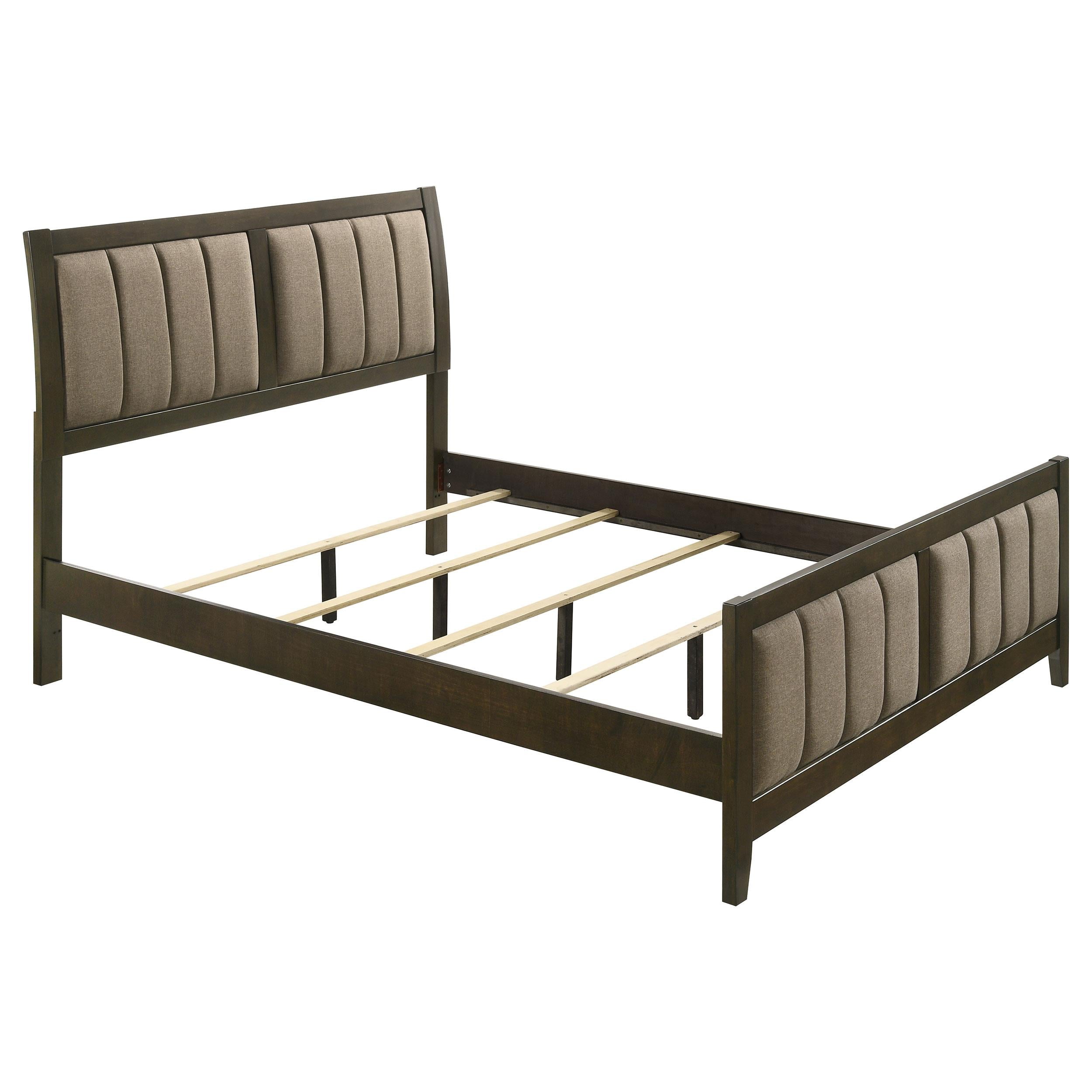  Size_Queen --  Wilkes 224421Q 51-inch Upholstered Queen Bed - Dark Cocoa IMAGE 1