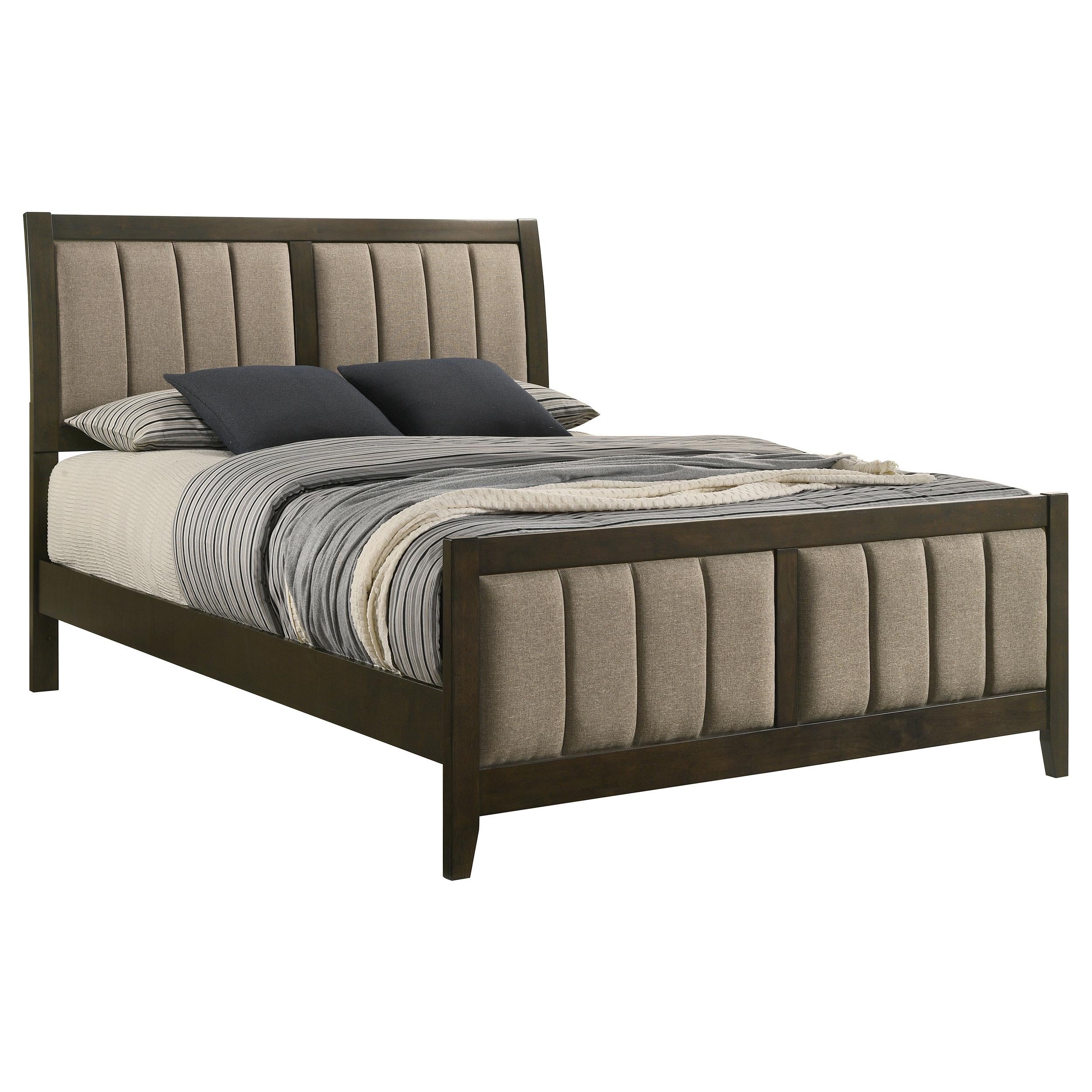  Size_Queen --  Wilkes 224421Q 51-inch Upholstered Queen Bed - Dark Cocoa IMAGE 2