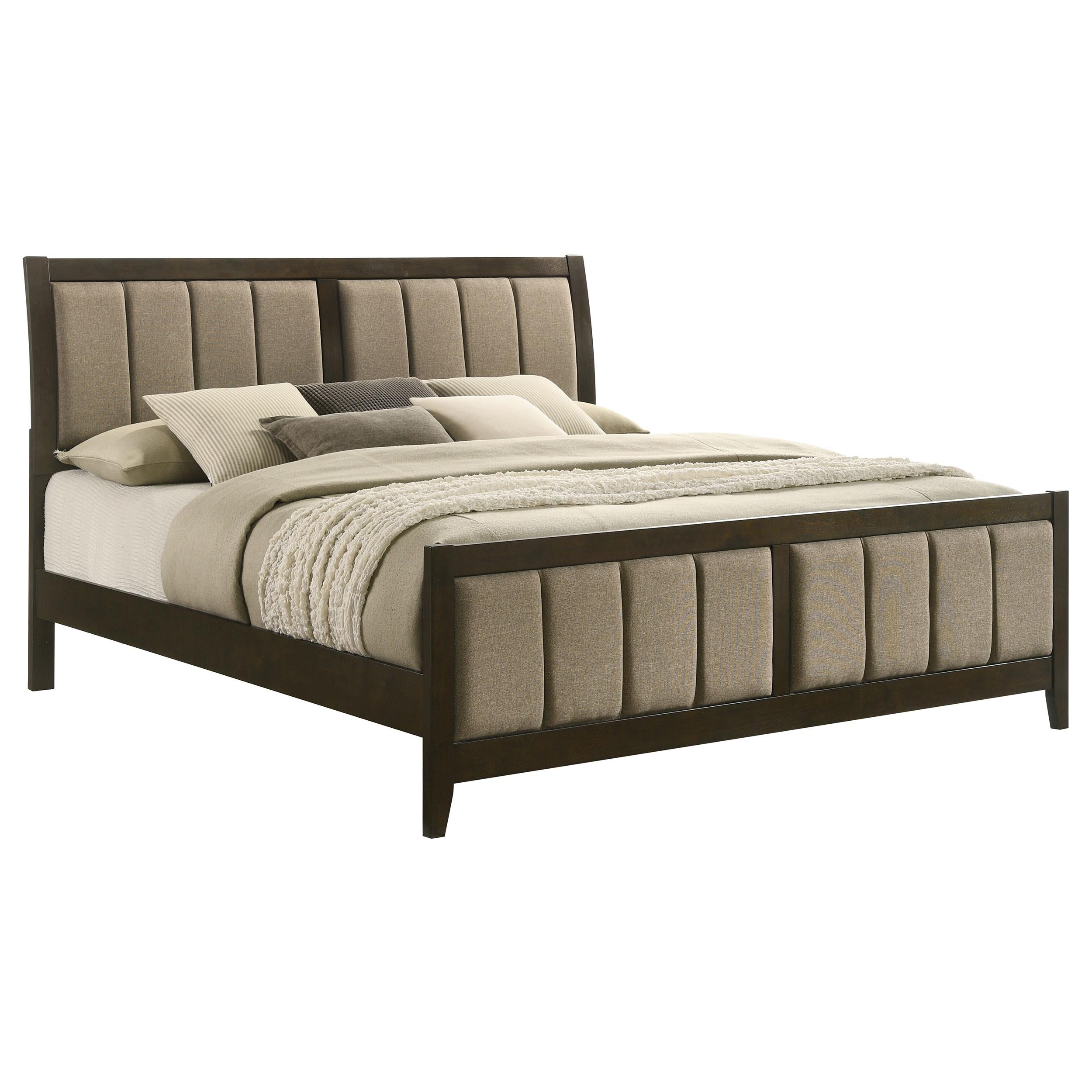  Size_King --  Wilkes 224421KE 51-inch Upholstered Eastern King Bed - Dark Cocoa IMAGE 2