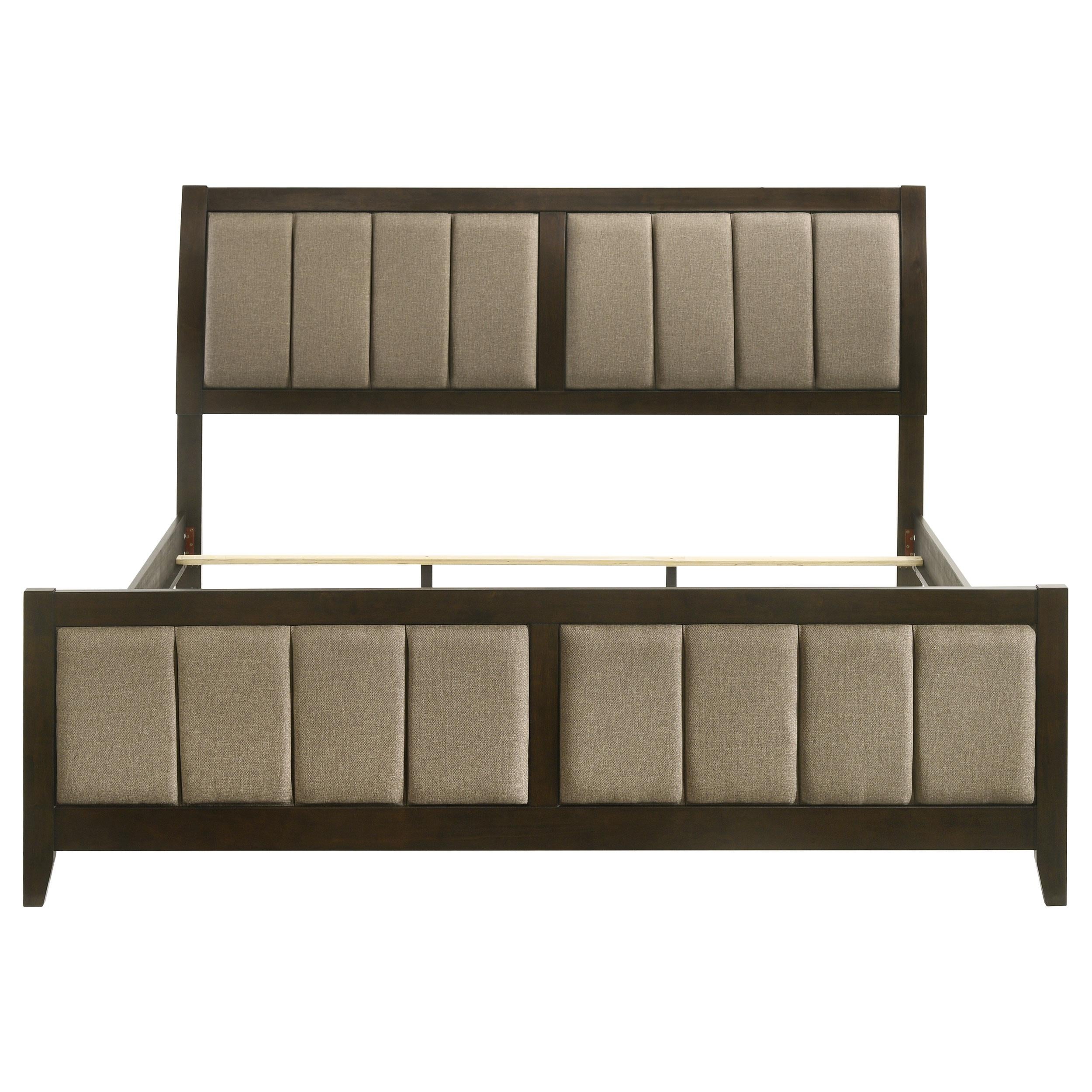  Size_California King --  Wilkes 224421KW 51-inch Upholstered California King Bed - Dark Cocoa IMAGE 3