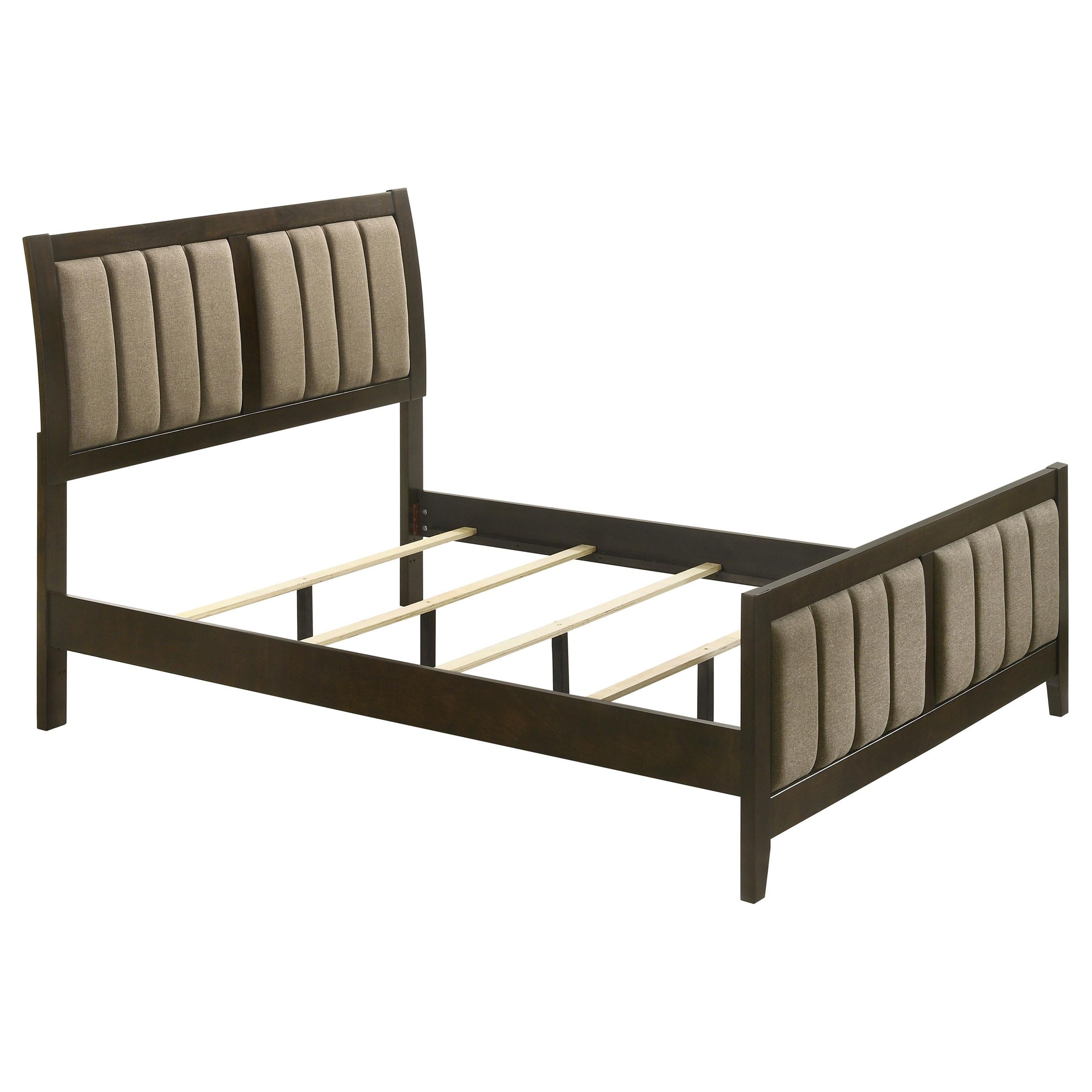  Size_Full --  Wilkes 224421F 51-inch Upholstered Full Bed - Dark Cocoa IMAGE 1