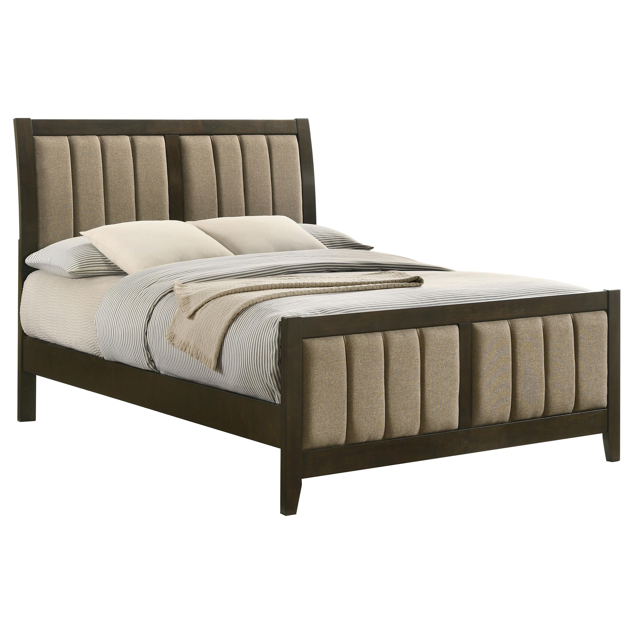  Size_Full --  Wilkes 224421F 51-inch Upholstered Full Bed - Dark Cocoa IMAGE 2