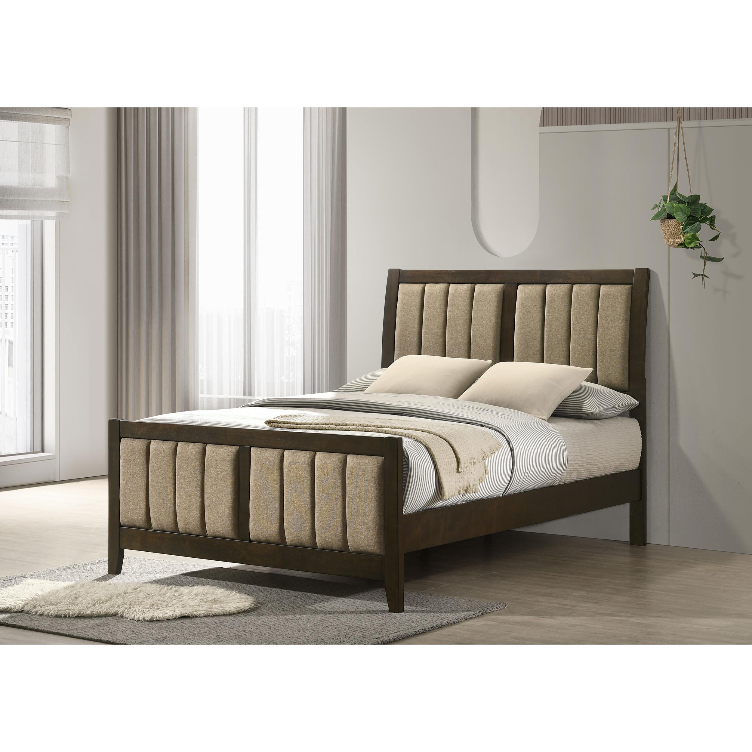  Size_Full --  Wilkes 224421F 51-inch Upholstered Full Bed - Dark Cocoa IMAGE 6