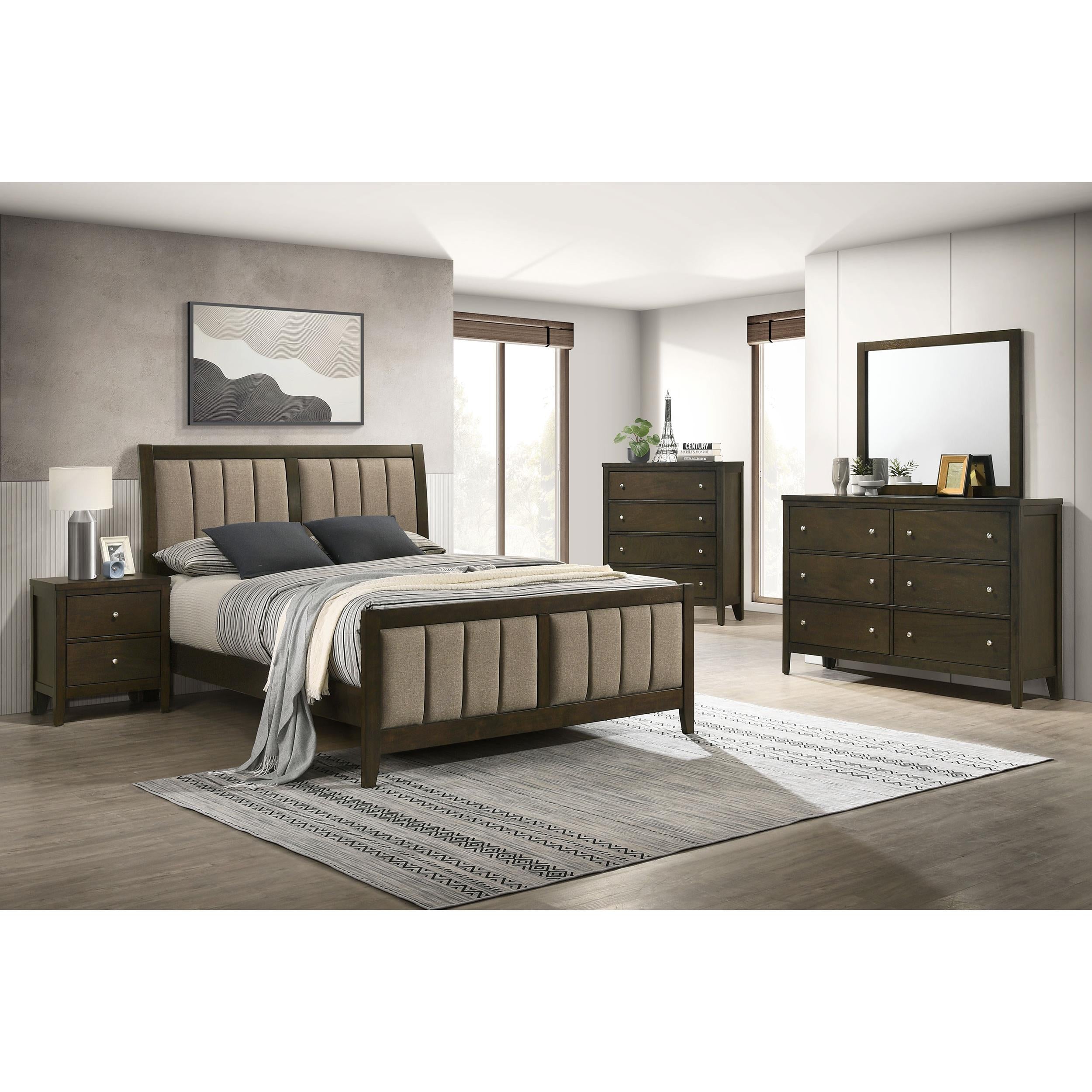  Size_Full --  Wilkes 224421F 51-inch Upholstered Full Bed - Dark Cocoa IMAGE 7