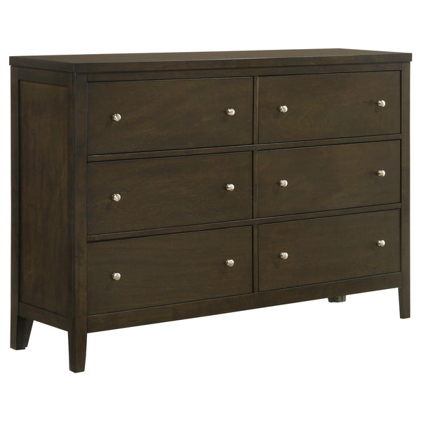Coaster Furniture Wilkes 224423 6-Drawer Dresser Cabinet - Dark Cocoa