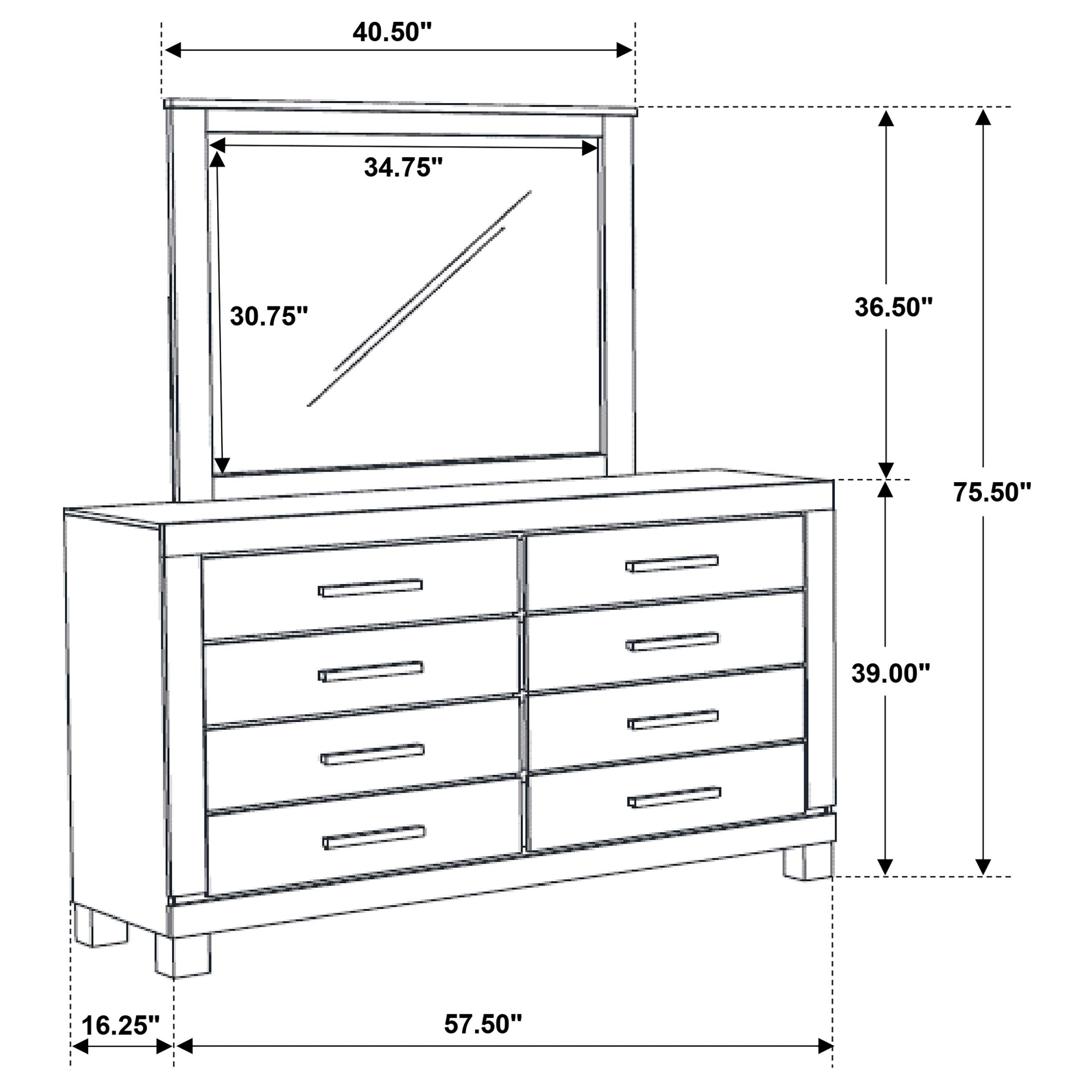  Coaster Furniture Woodmont 222633M 8-Drawer Dresser with Mirror - Rustic Golden Brown IMAGE 10