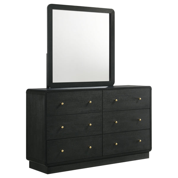 Coaster Furniture Cavelle 223663M 6-Drawer Dresser and Mirror - Black