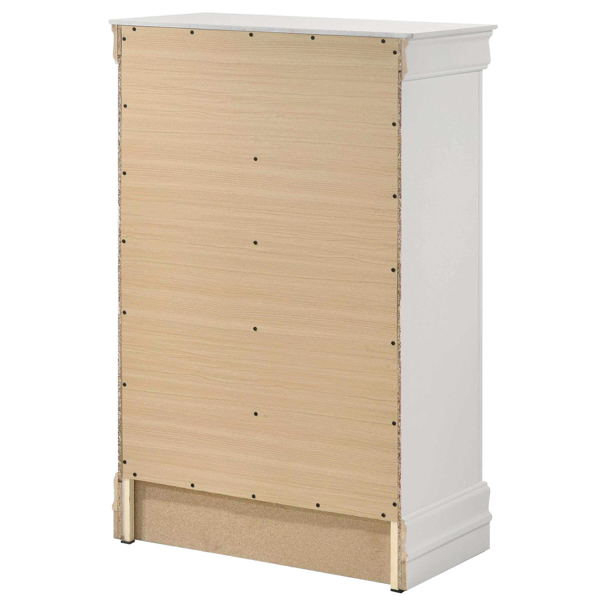 Coaster Furniture Louis Philippe 202445 5-Drawer Bedroom Chest - White IMAGE 7