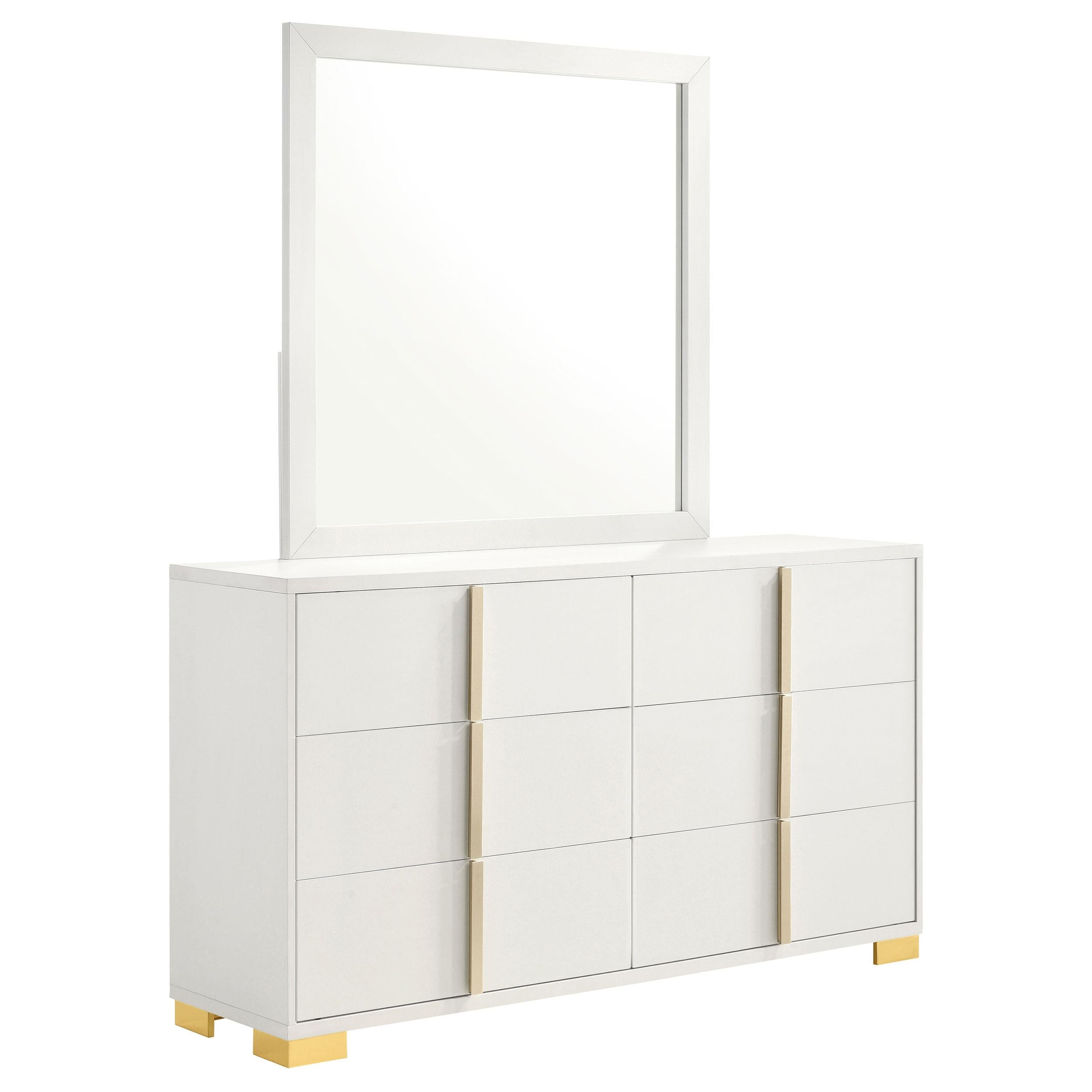  Coaster Furniture Marceline 222933M 6-Drawer Dresser with Mirror - White IMAGE 1