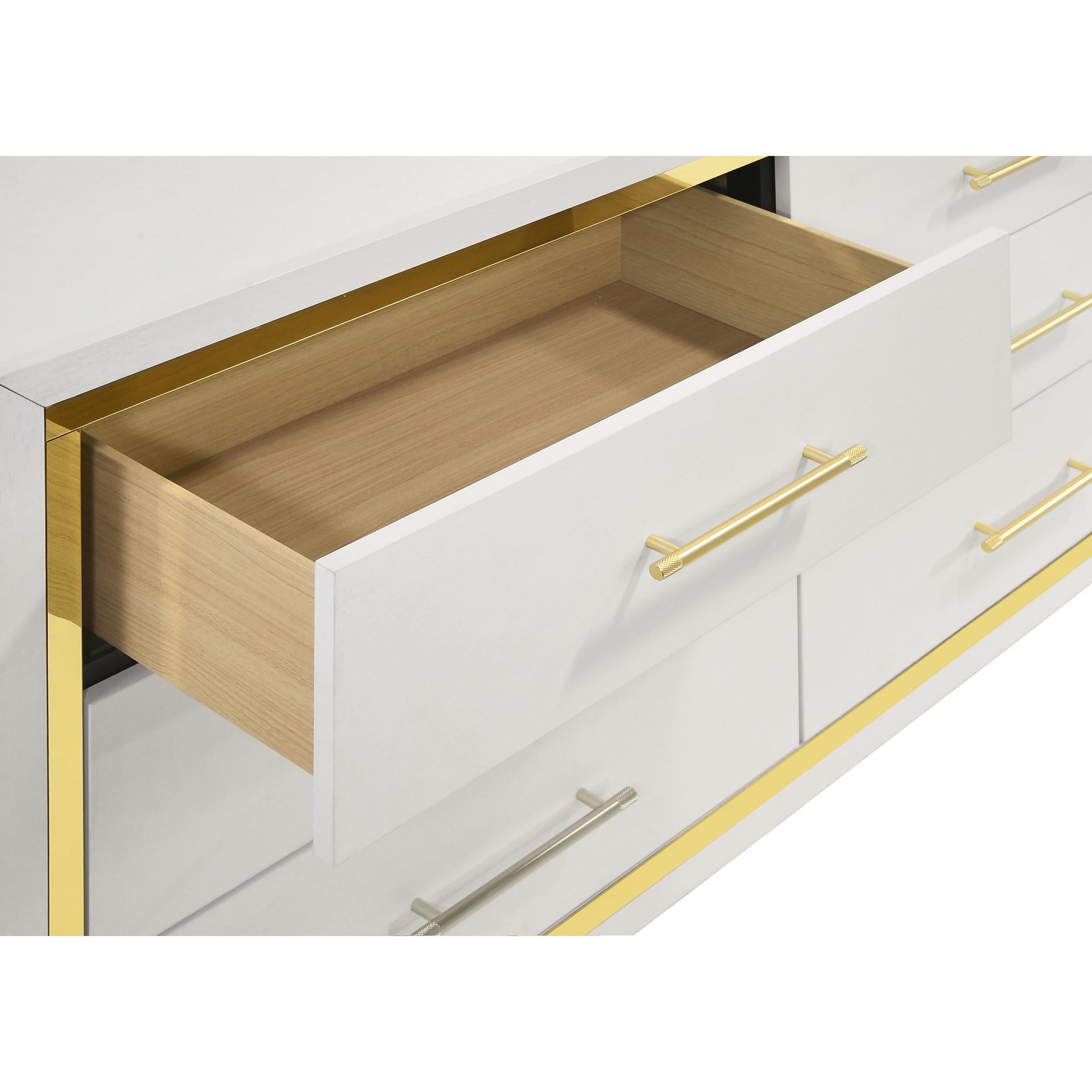  Coaster Furniture Lucia 224733M 6-Drawer Dresser with Mirror - White IMAGE 11