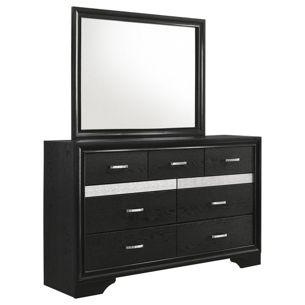 Coaster Furniture Miranda 206363M 7-Drawer Dresser with Mirror - Black