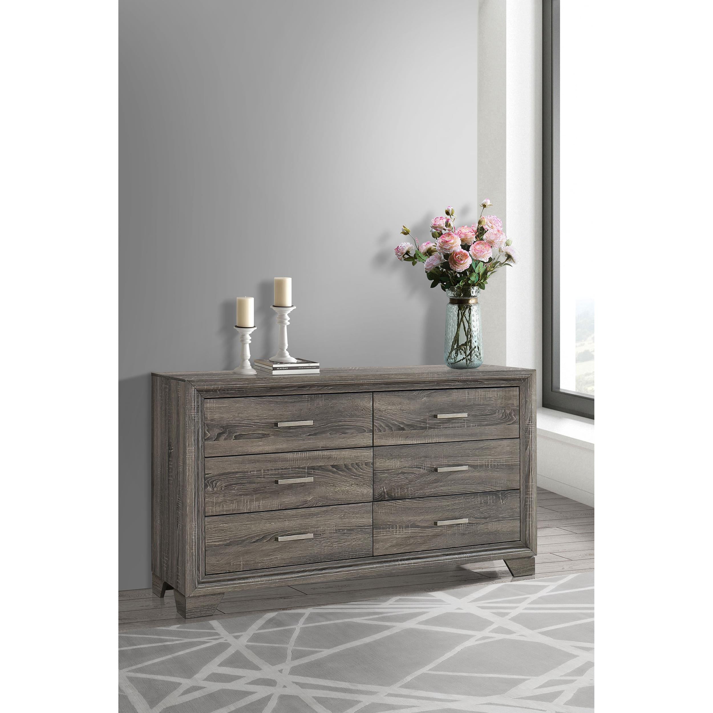  Coaster Furniture Wright 223343 6-Drawer Dresser Cabinet - Brown Oak IMAGE 9