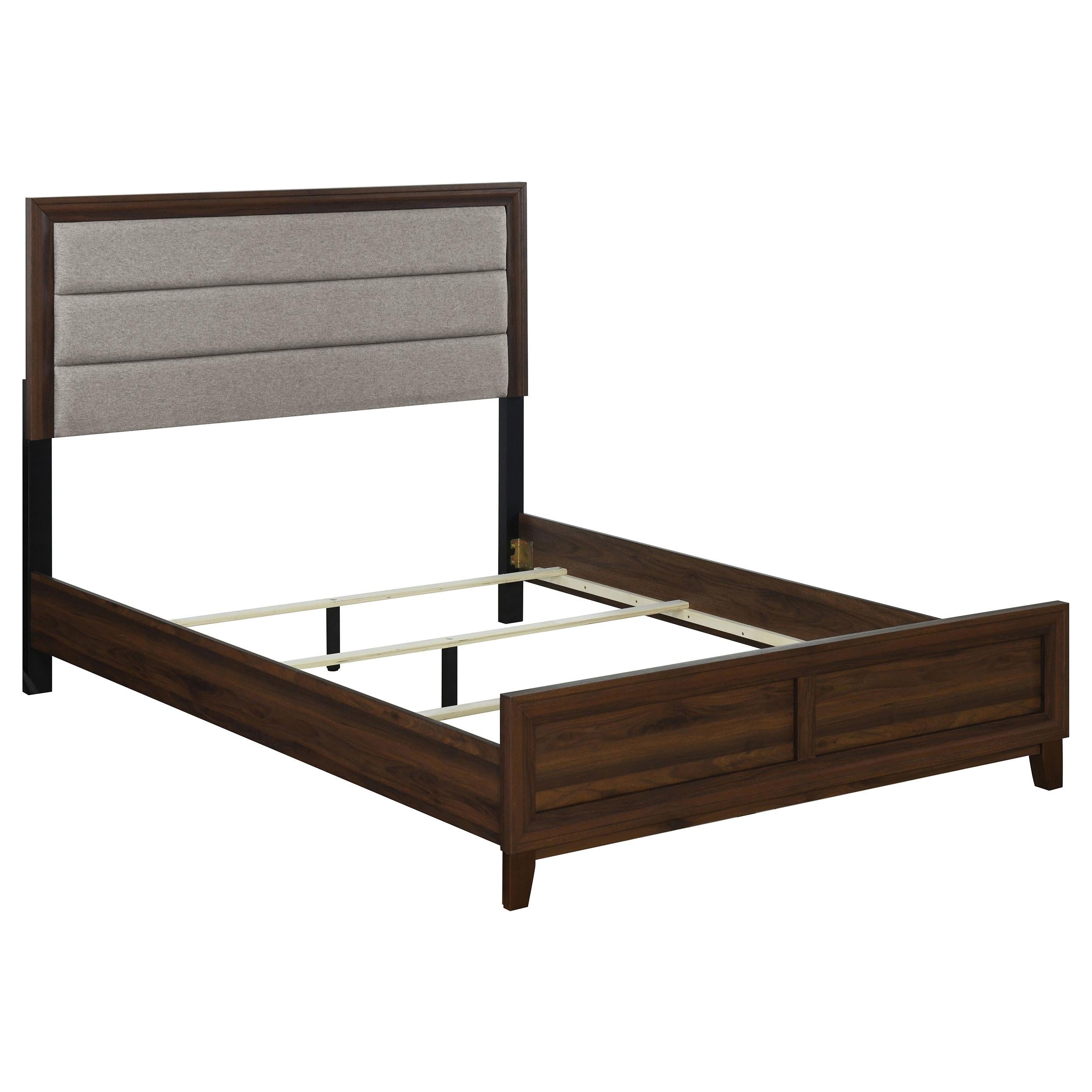  Size_King --  Welsley 223441KE 50-inch Upholstered Eastern King Bed - Walnut IMAGE 1