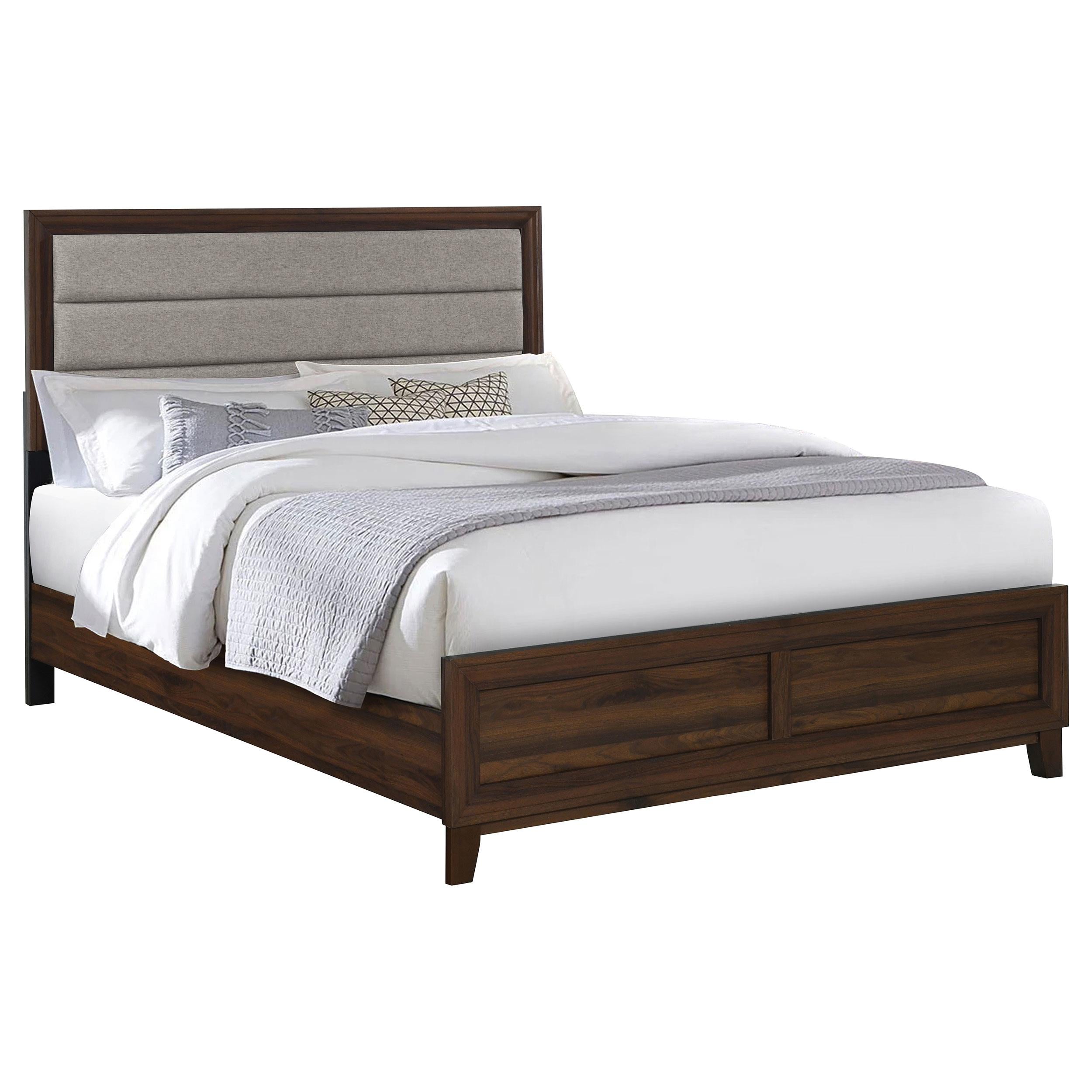  Size_California King --  Welsley 223441KW 50-inch Upholstered California King Bed - Walnut IMAGE 2