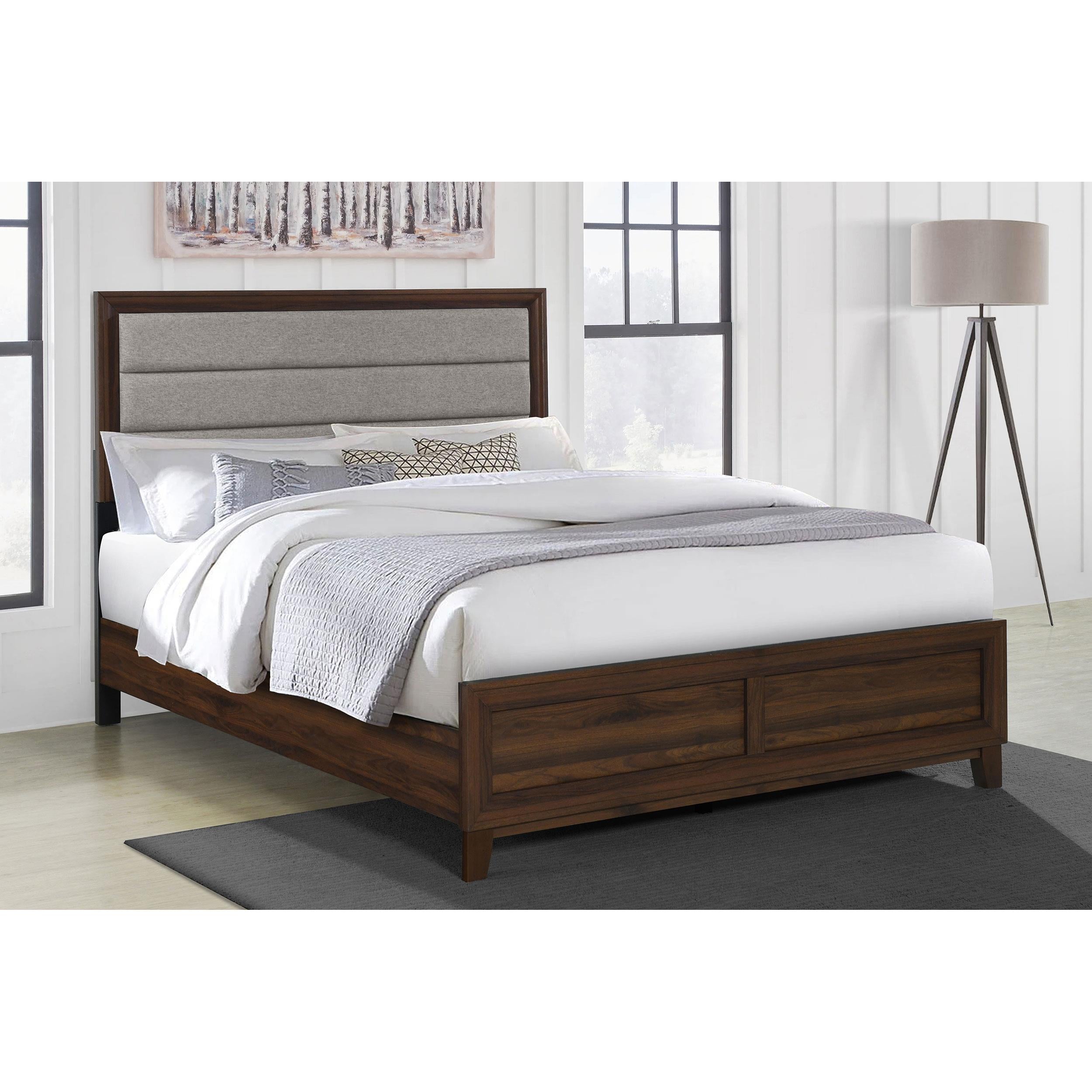  Size_California King --  Welsley 223441KW 50-inch Upholstered California King Bed - Walnut IMAGE 4
