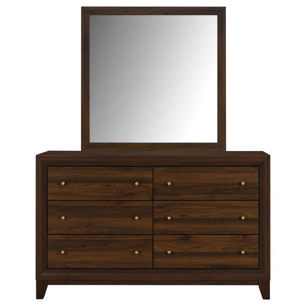 Coaster Furniture Welsley 223443M 6-Drawer Dresser and Mirror - Walnut