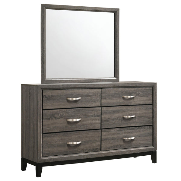 Coaster Furniture Watson 212423M 6-Drawer Dresser with Mirror - Grey Oak