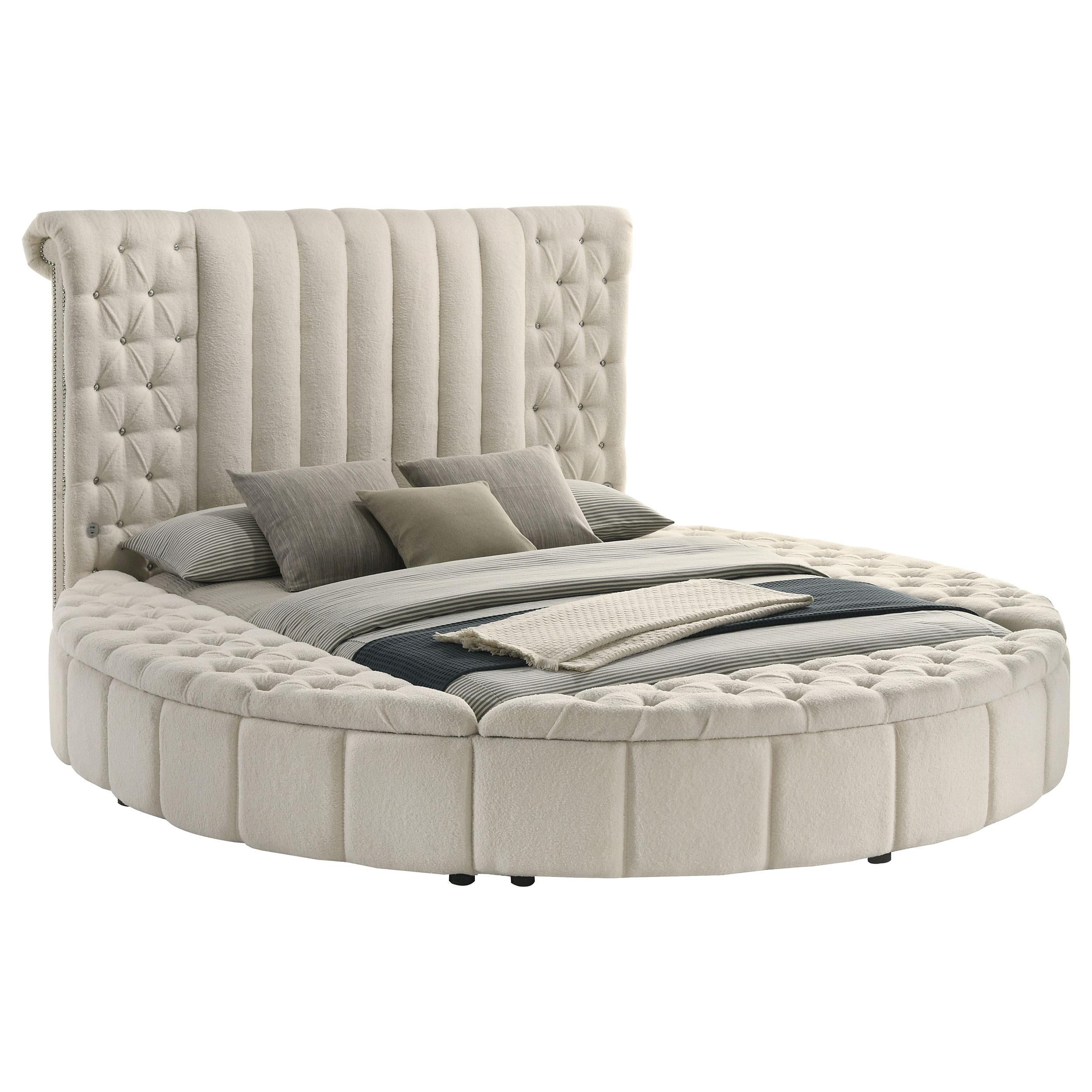  Size_Queen --  Coaster Furniture Sonya Upholstered Panel Bed with Storage IMAGE 2