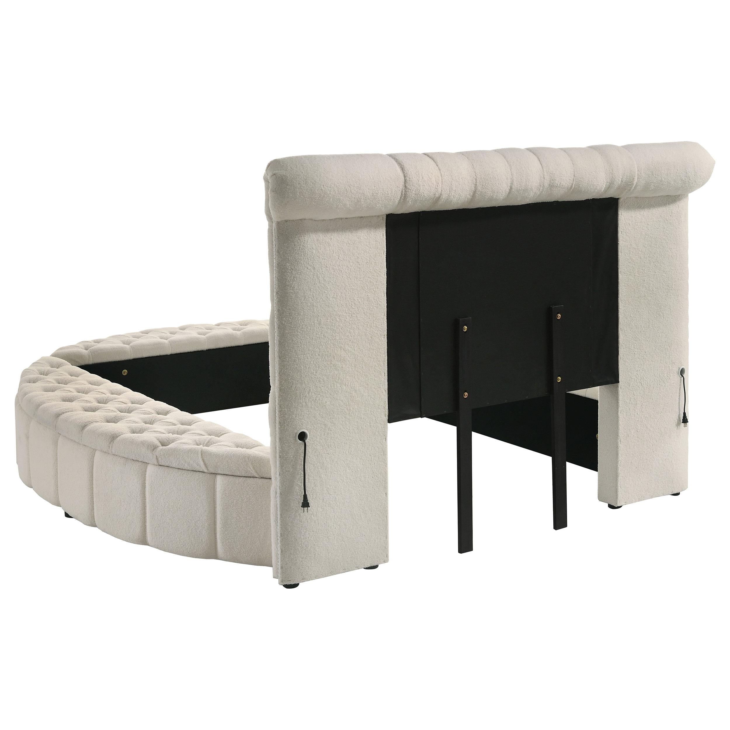  Size_Queen --  Coaster Furniture Sonya Upholstered Panel Bed with Storage IMAGE 6