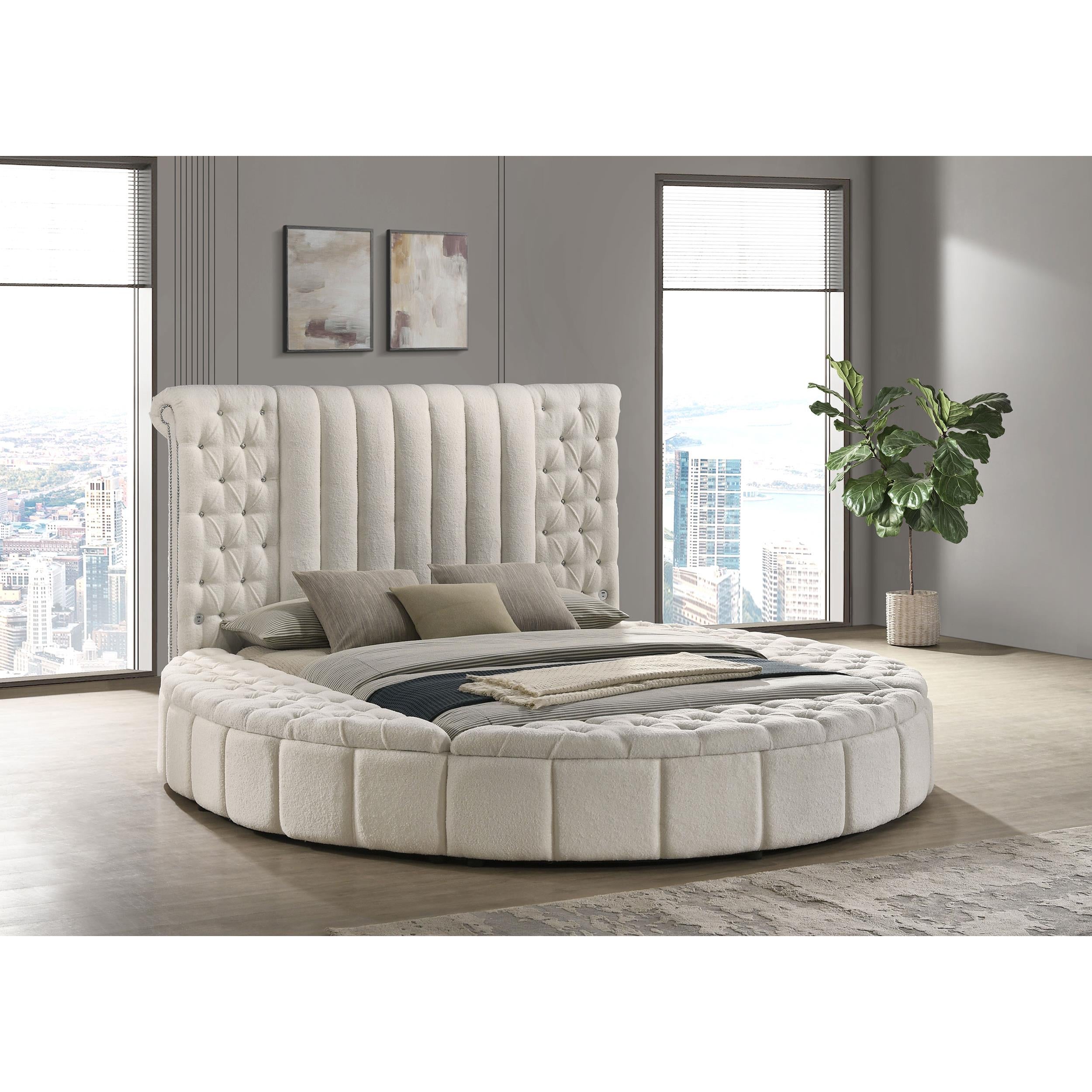  Size_Queen --  Coaster Furniture Sonya Upholstered Panel Bed with Storage IMAGE 8