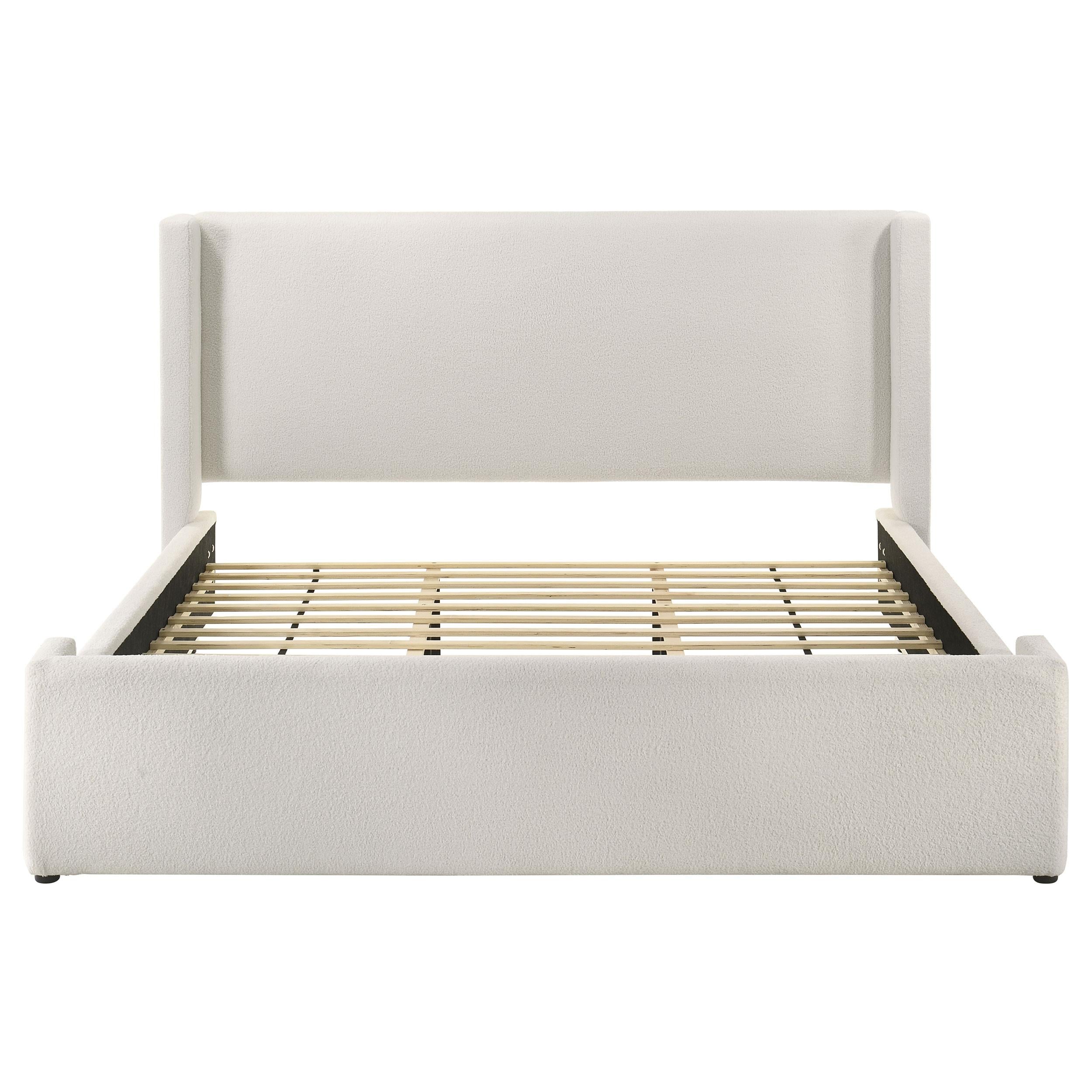  Size_King --  Alamosa 310078KE Boucle Upholstered Eastern King Platform Bed - White IMAGE 3