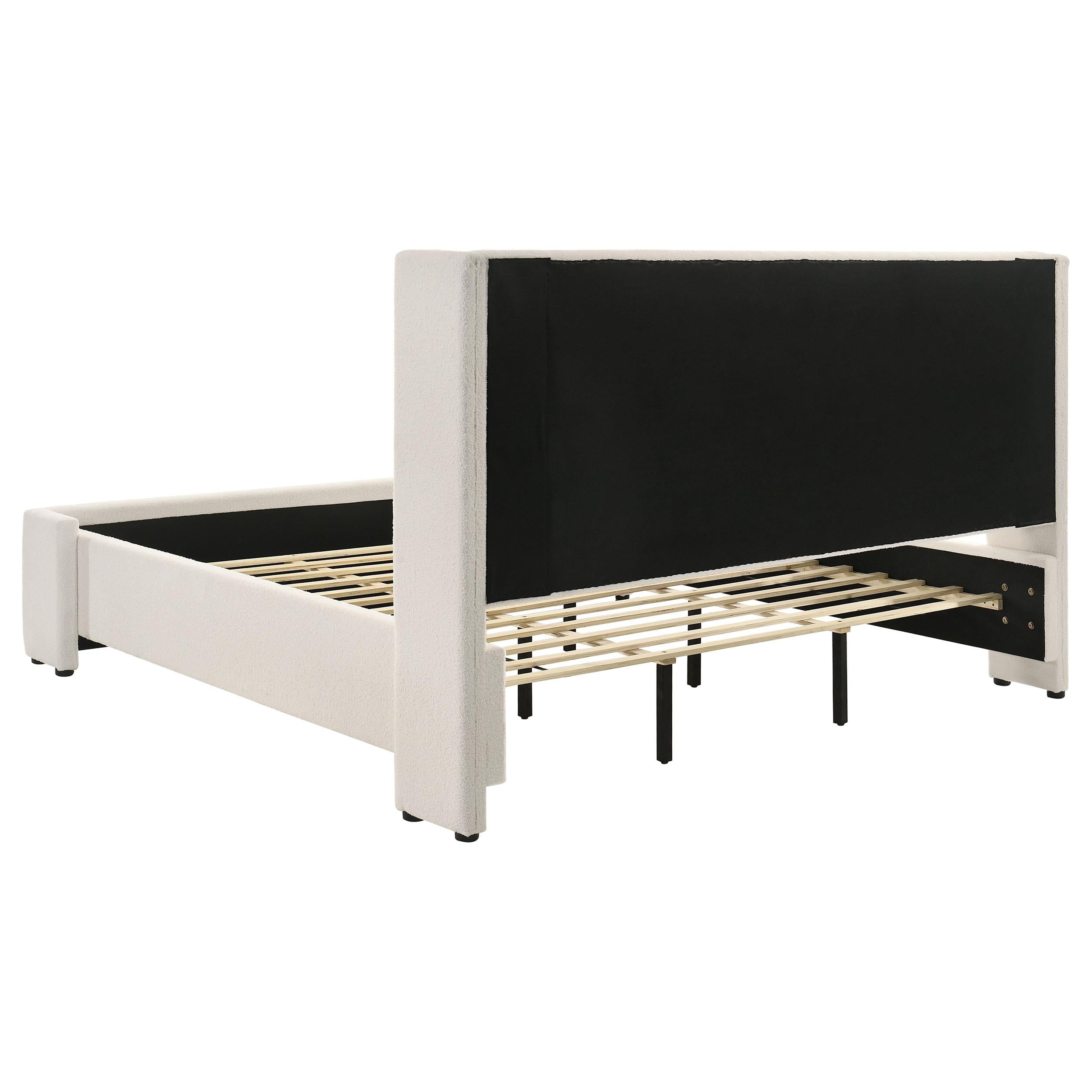  Size_King --  Alamosa 310078KE Boucle Upholstered Eastern King Platform Bed - White IMAGE 4