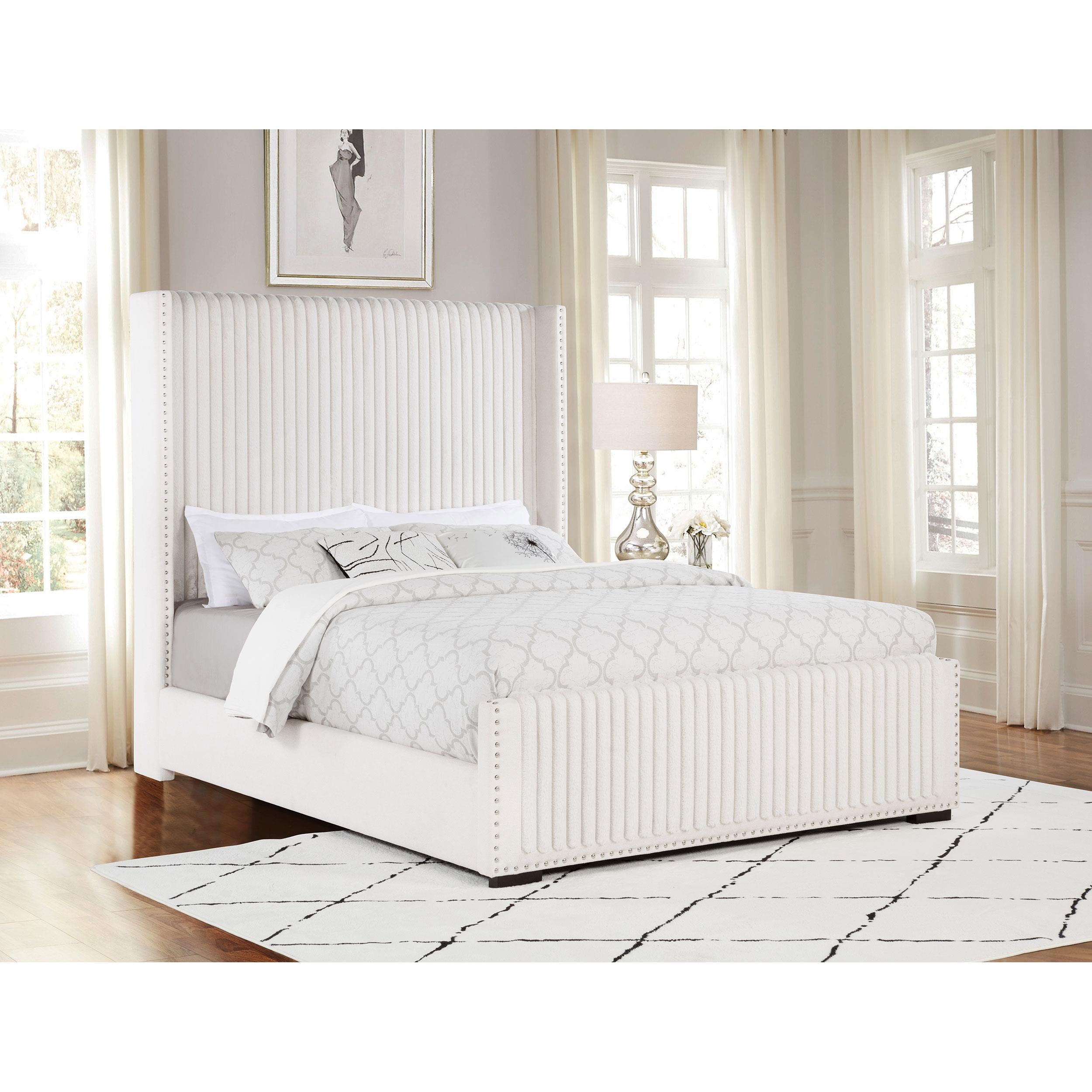  Size_Queen --  Coaster Furniture Natasha Upholstered Panel Bed IMAGE 4