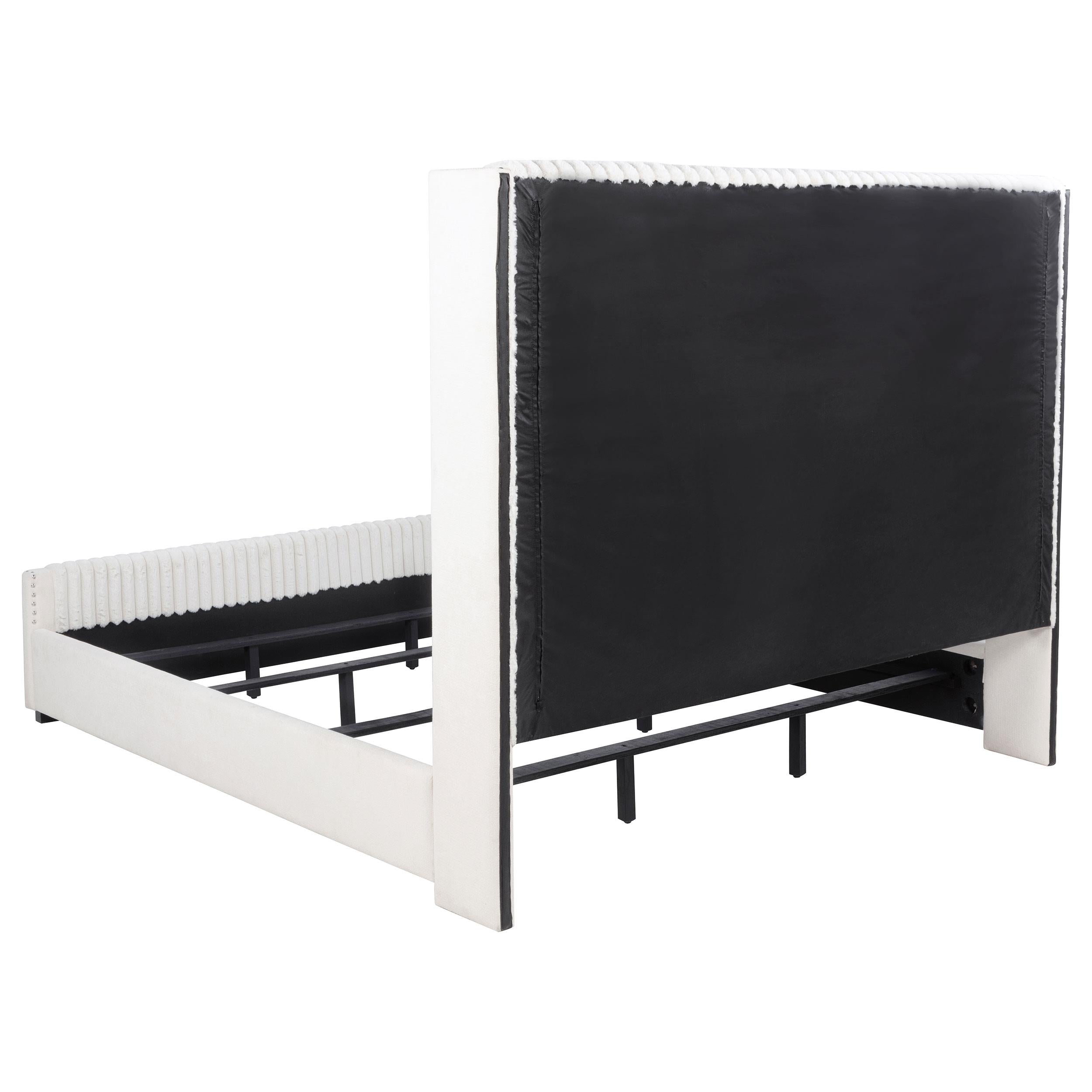  Size_California King --  Natasha 306051KW 65-inch Upholstered California King Bed - Cream IMAGE 4