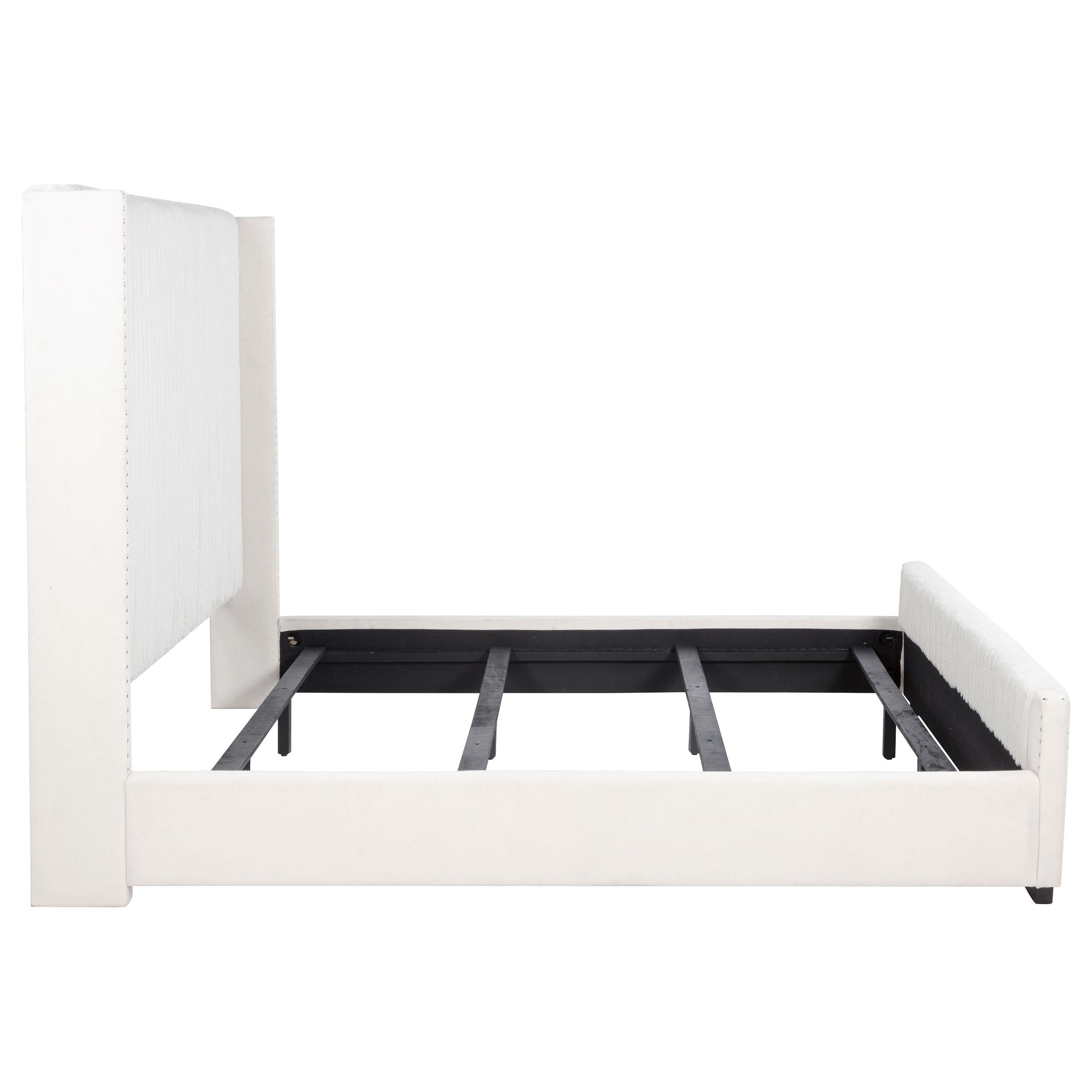  Size_California King --  Natasha 306051KW 65-inch Upholstered California King Bed - Cream IMAGE 5
