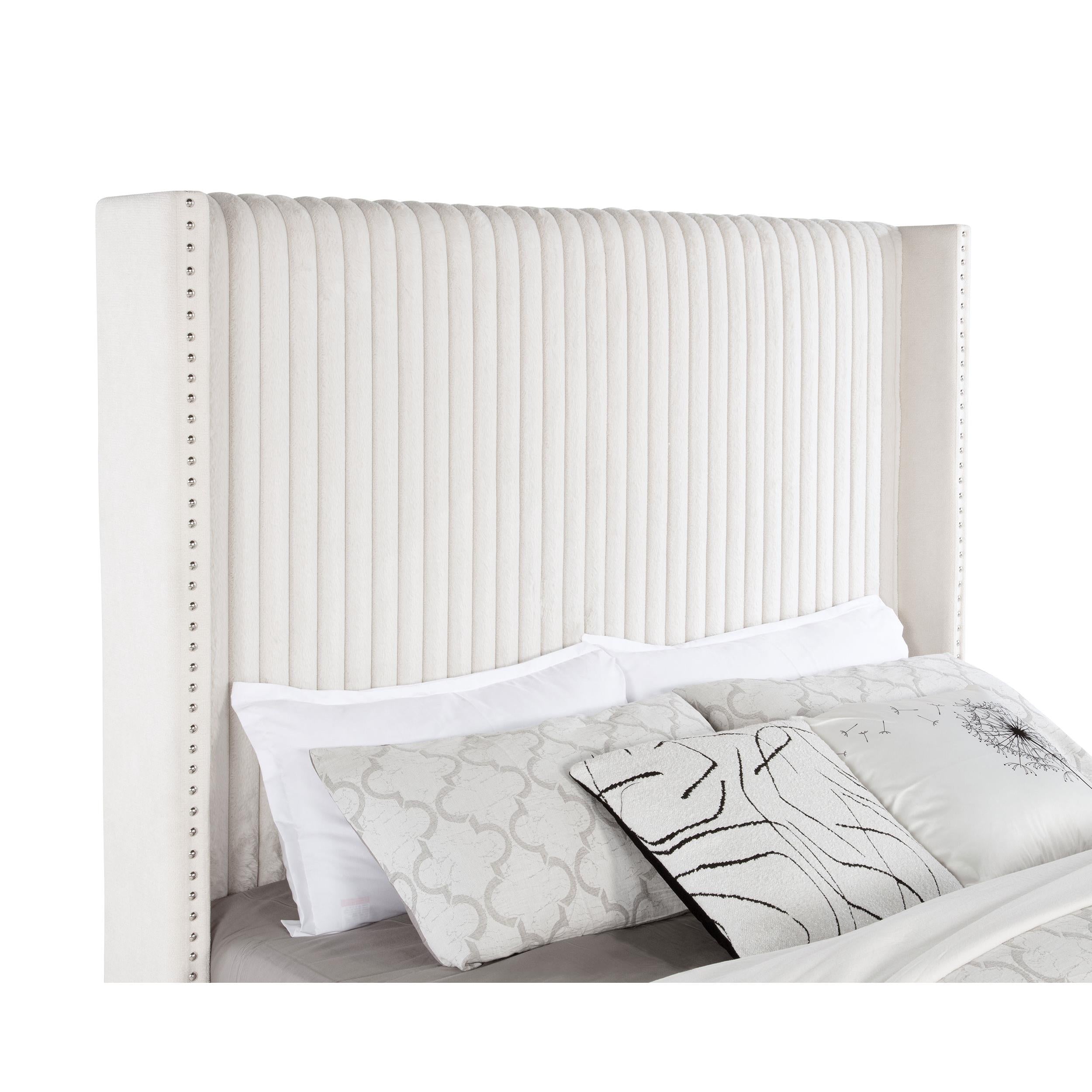  Size_California King --  Natasha 306051KW 65-inch Upholstered California King Bed - Cream IMAGE 7