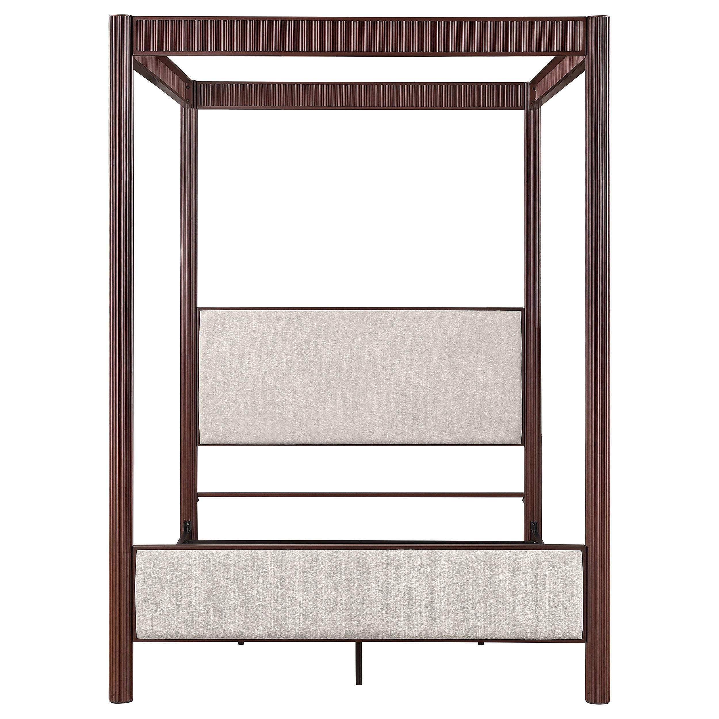  Size_Queen --  Coaster Furniture Zimmerlee Upholstered Canopy Bed IMAGE 2