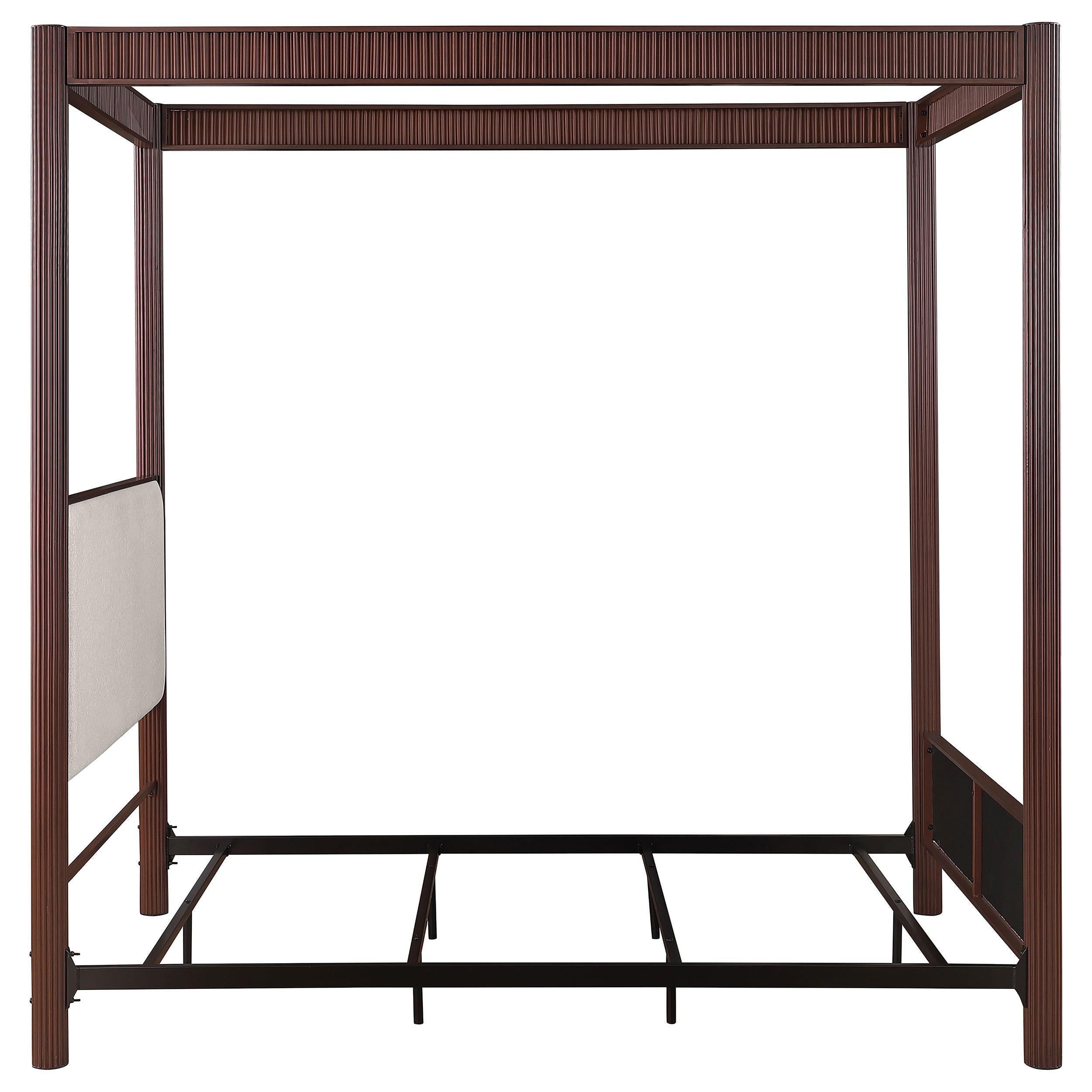 Size_Queen --  Coaster Furniture Zimmerlee Upholstered Canopy Bed IMAGE 7