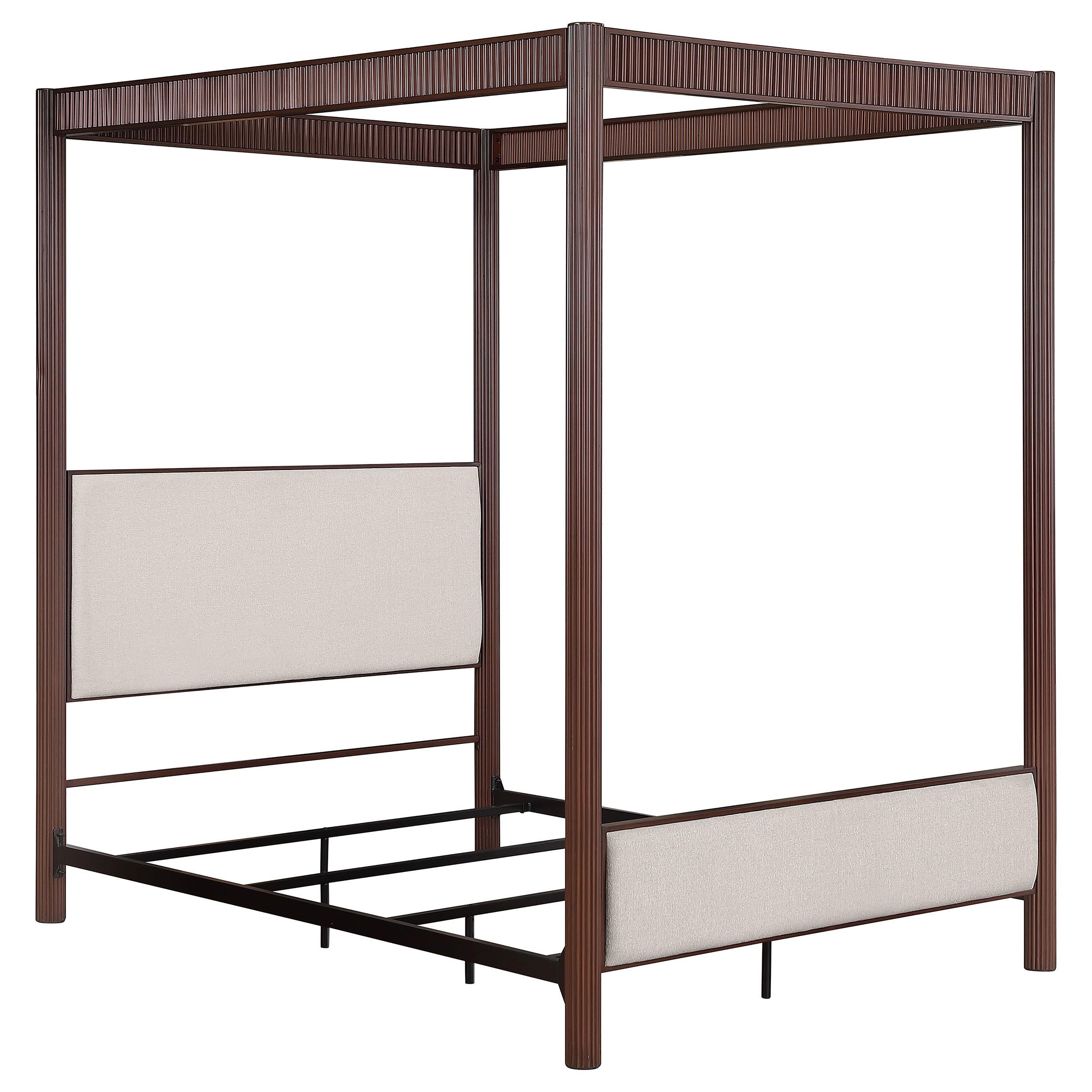  Size_King --  Zimmerlee 360331KE 89-inch Metal Eastern King Canopy Bed - Rust Brown IMAGE 1