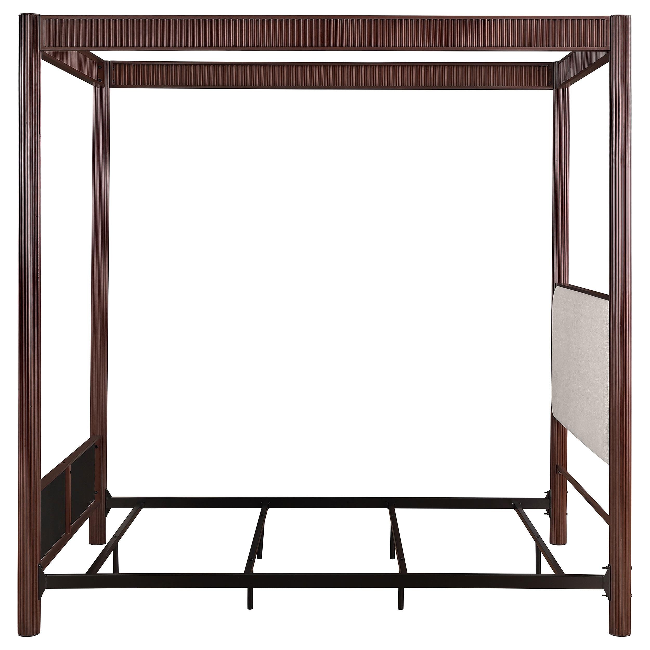  Size_King --  Zimmerlee 360331KE 89-inch Metal Eastern King Canopy Bed - Rust Brown IMAGE 4