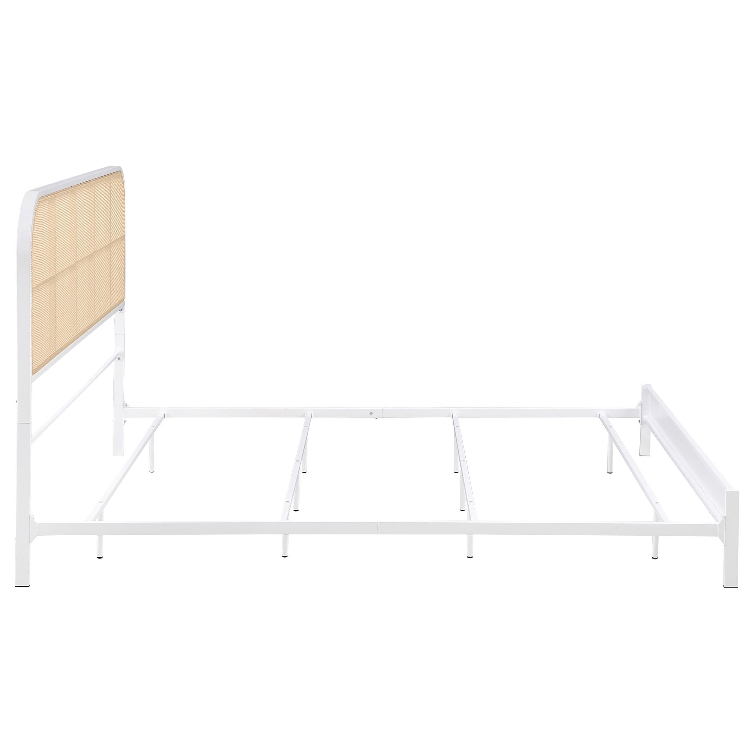  Size_King --  Amherst 360301KE Radio Weave Rattan Metal Eastern King Bed - White IMAGE 7